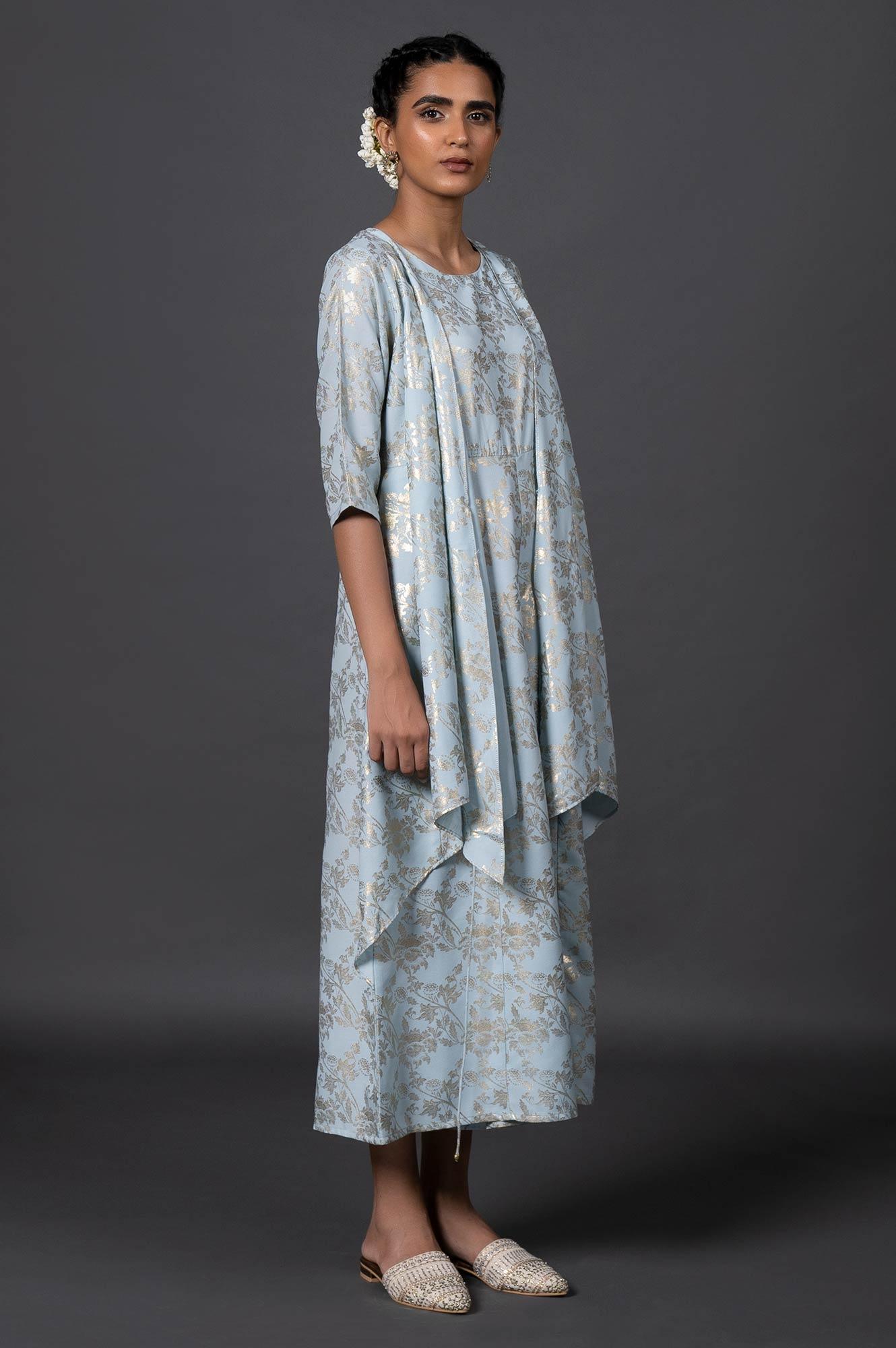 Light Blue Layered Jumpsuit - wforwoman