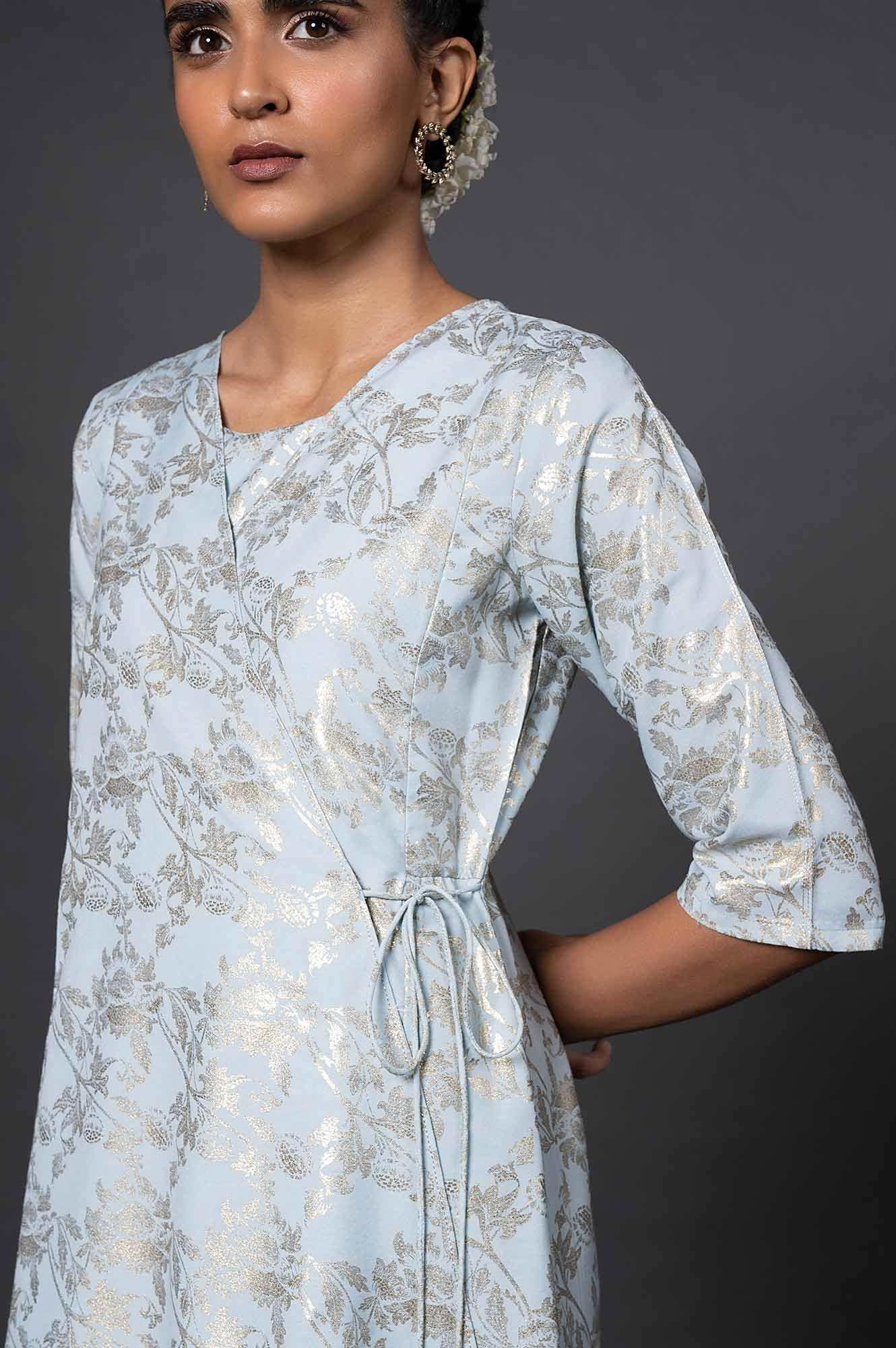 Light Blue Layered Jumpsuit - wforwoman