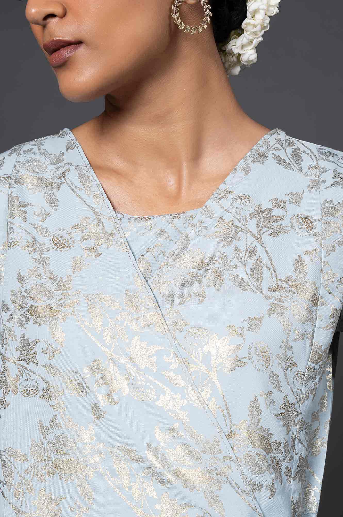 Light Blue Layered Jumpsuit - wforwoman