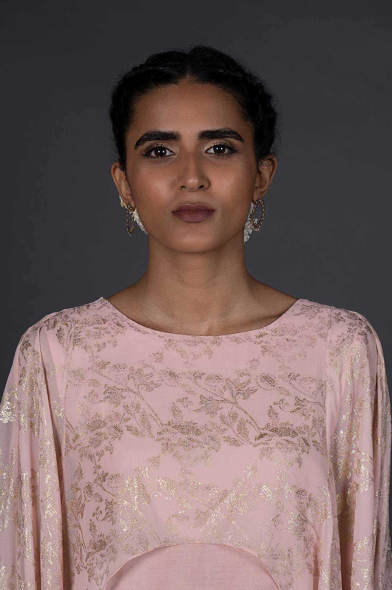 Light Pink Dupatta Drape Dress - wforwoman