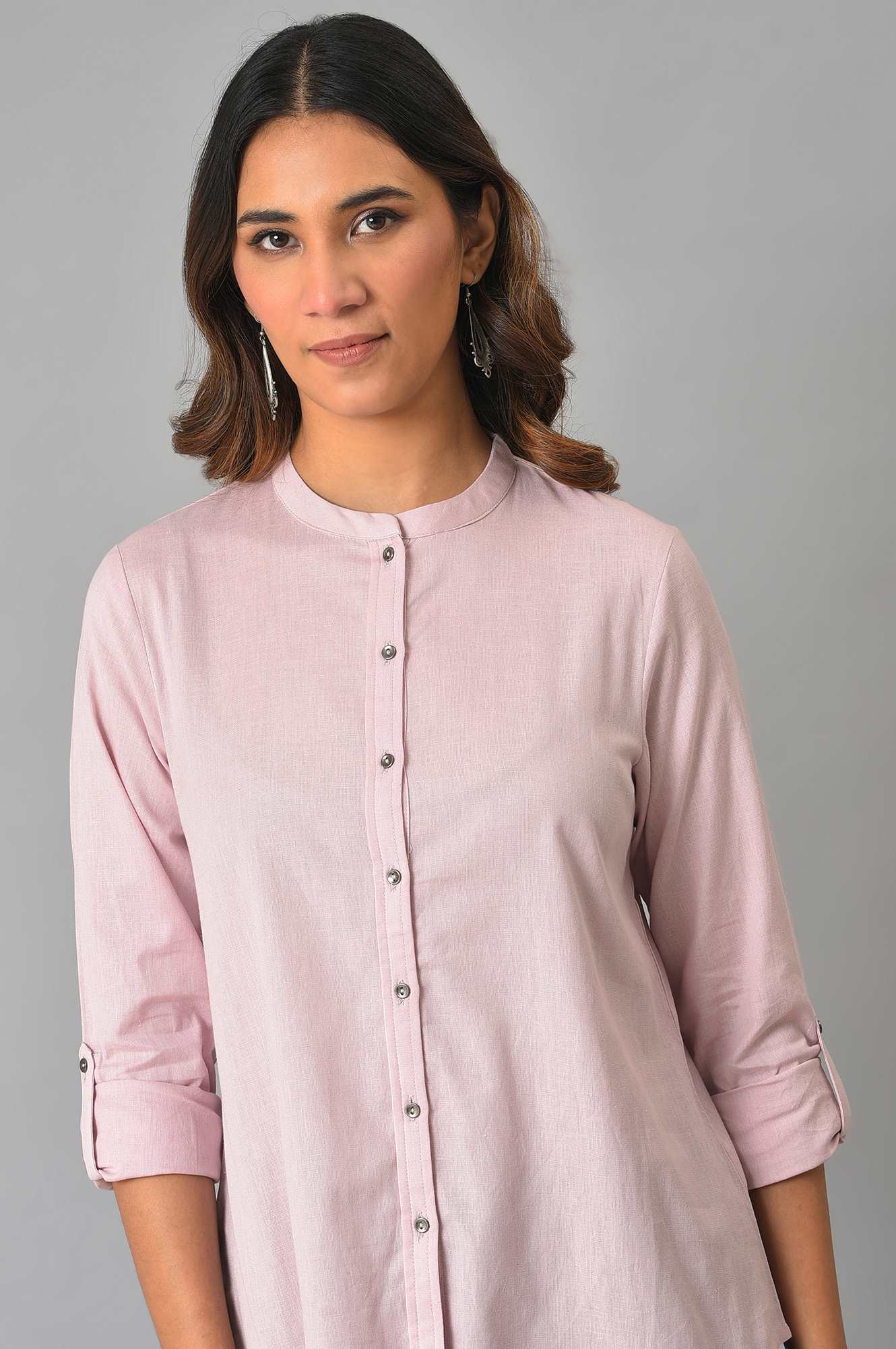 Light Purple Button Down Western Top