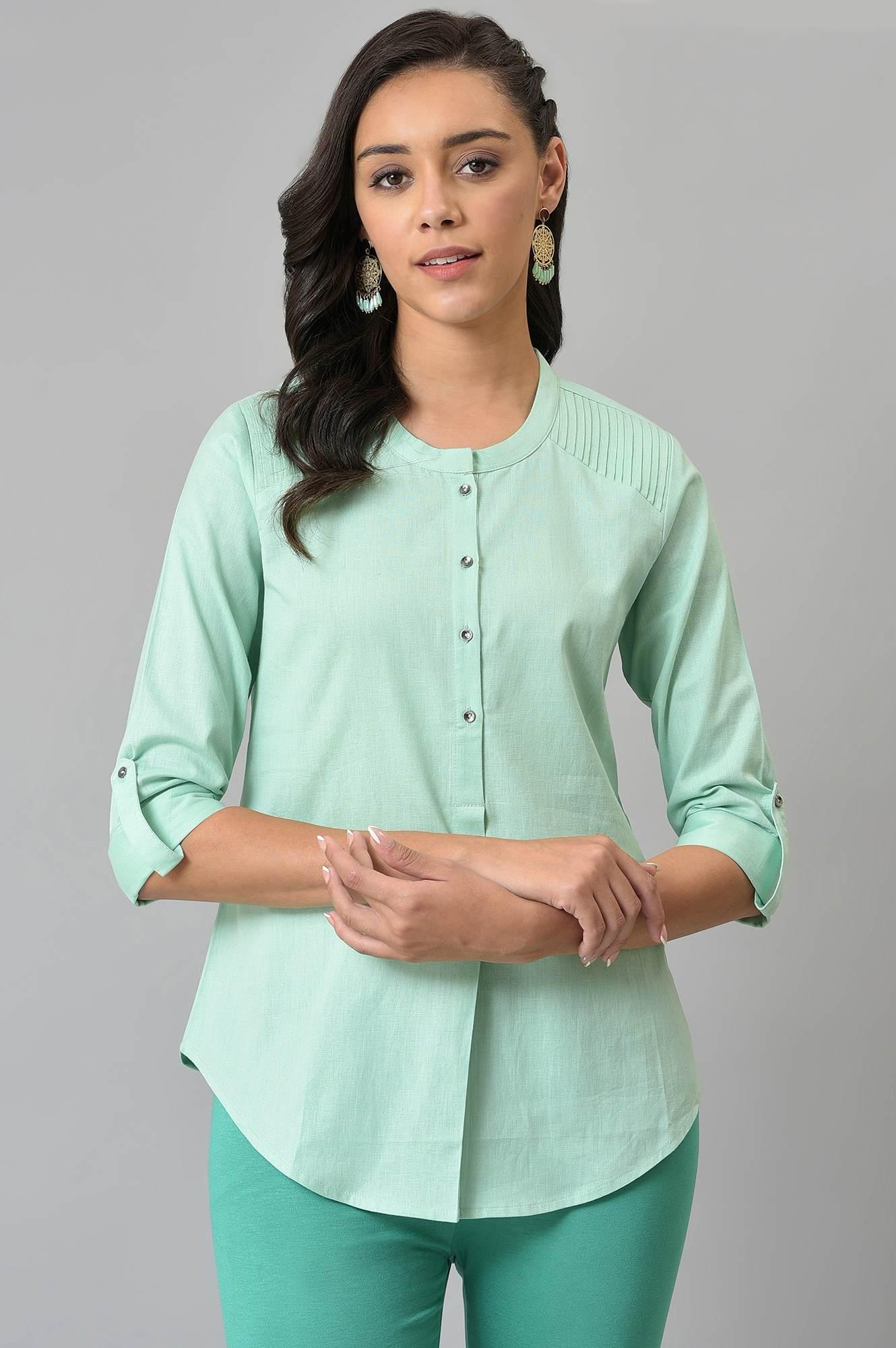 Mist Green Western Top - wforwoman