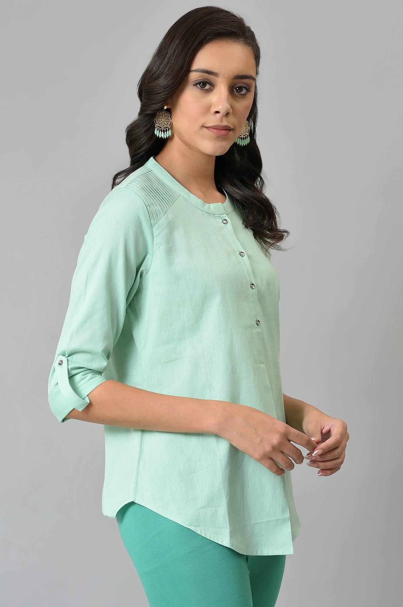 Mist Green Western Top - wforwoman