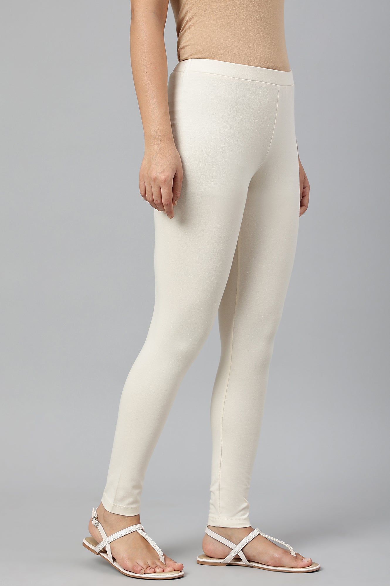 Ecru Knitted Cotton Lycra Tights