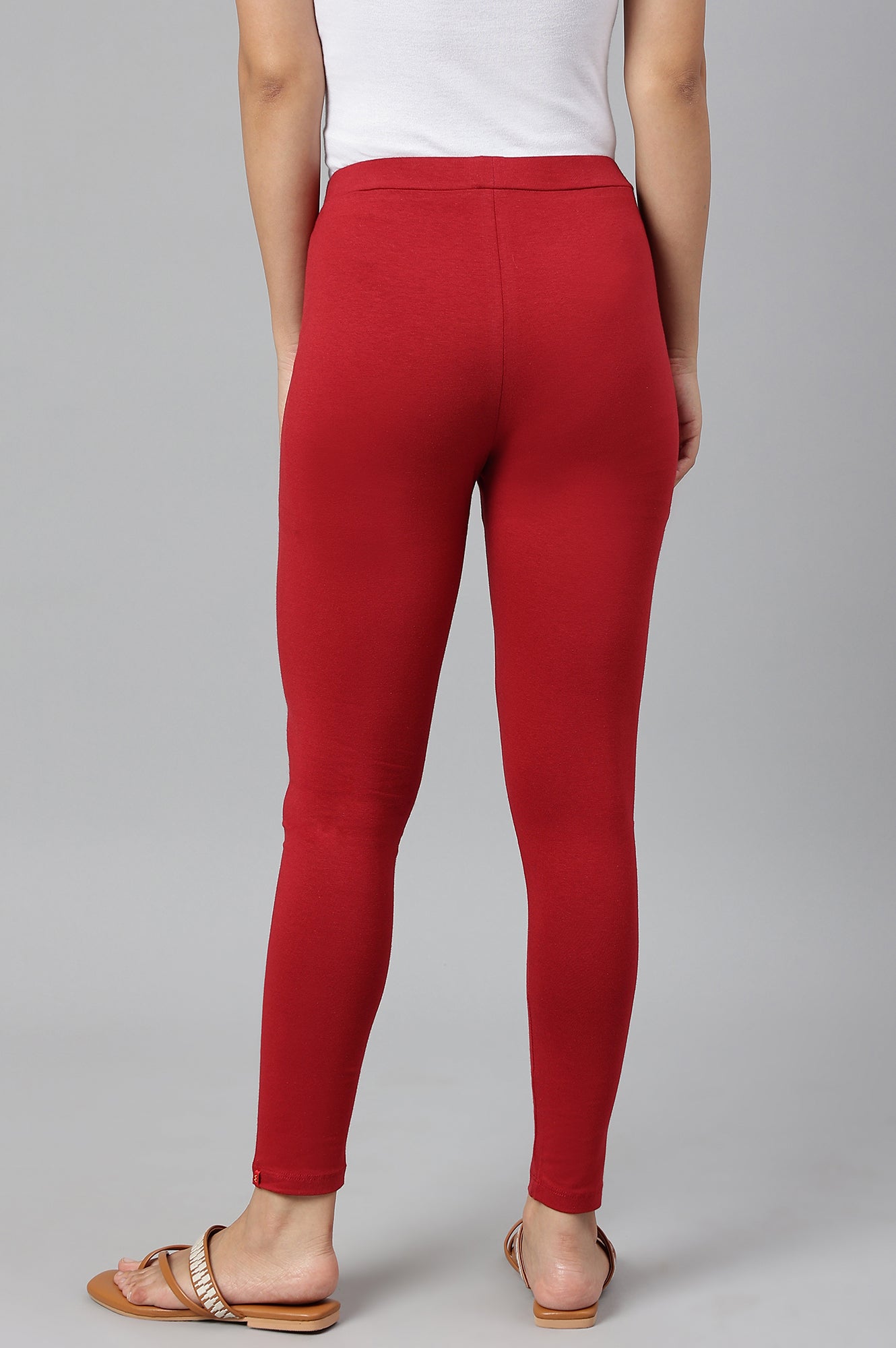 Red Knitted Cotton Lycra Tights