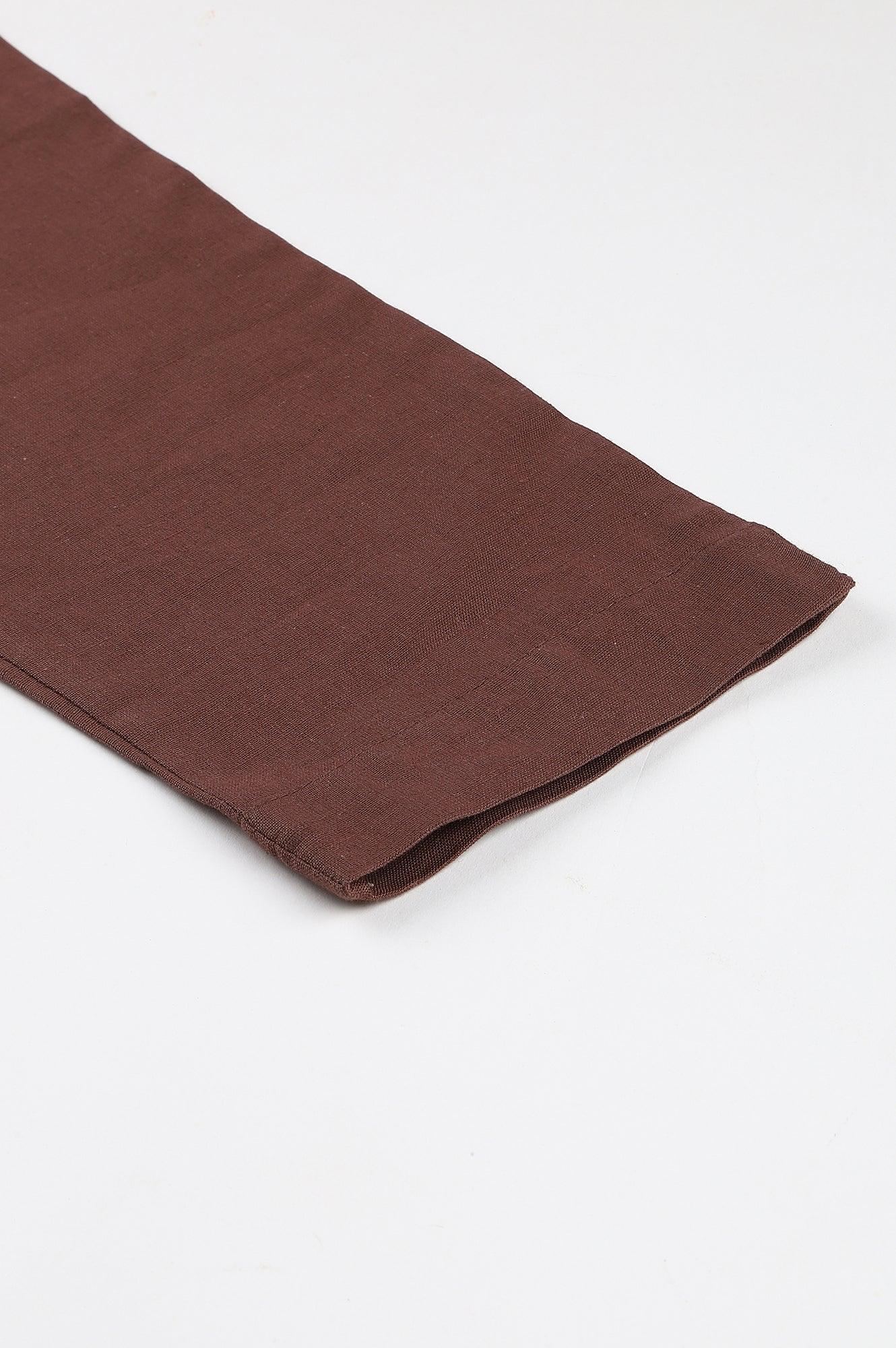 Deep Brown Solid Women Slim Pants - wforwoman