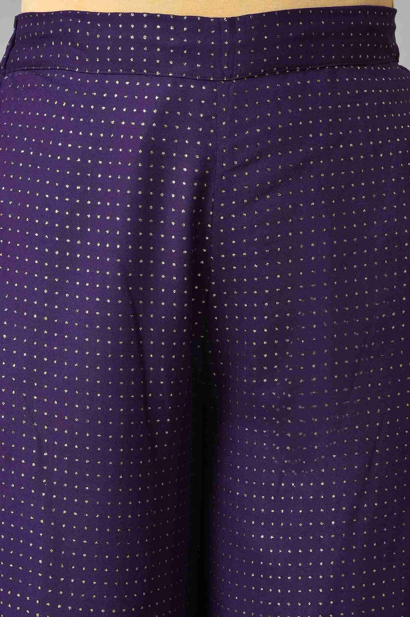 Crown Jewel Glitter Printed Rayon Parallel Pants - wforwoman