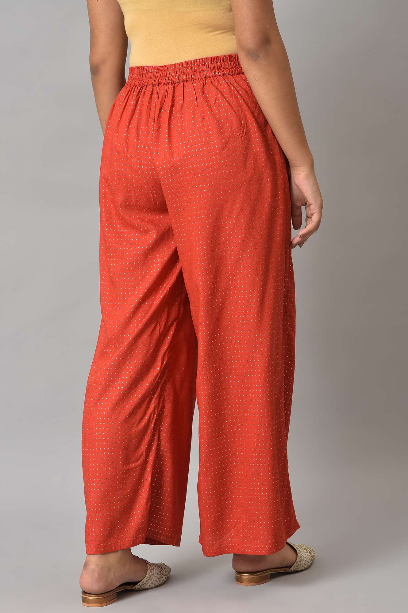 Red Geometric Printed Rayon Straight Kurta and Parallel Pant Set