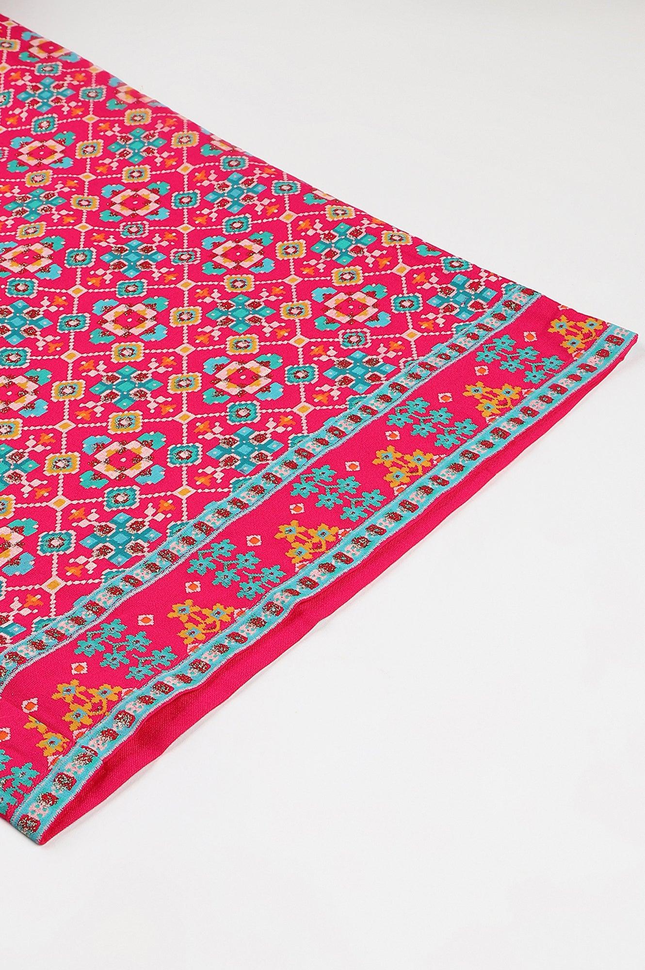 Bright Pink Printed Parallel Pants - wforwoman