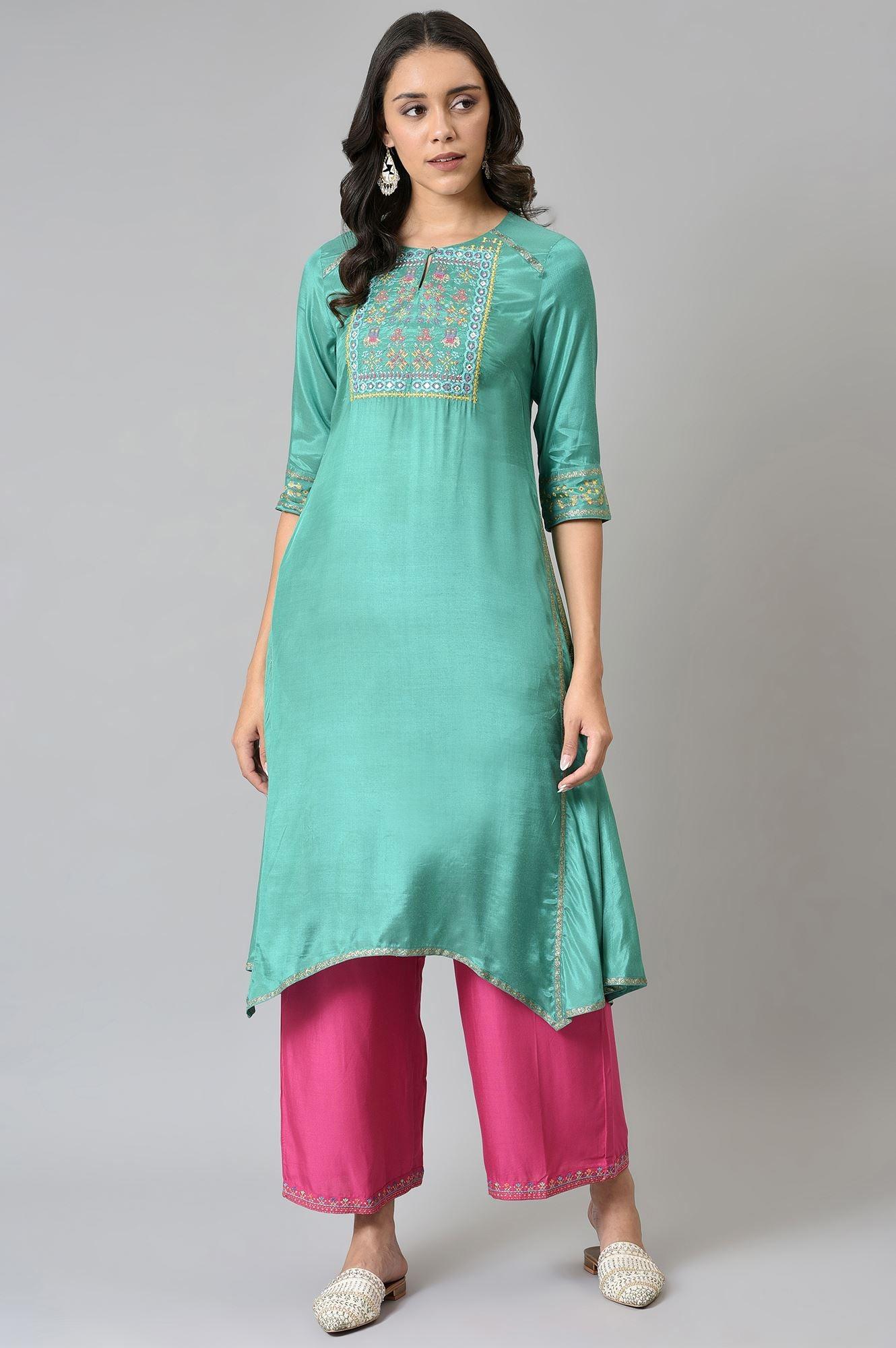 Dark Pink Festive Parallel Pants - wforwoman