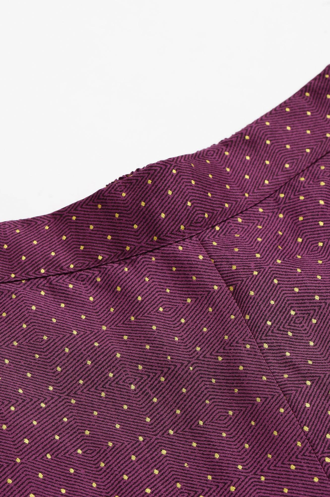 Orchid Purple Rayon Printed Parallel Pants - wforwoman