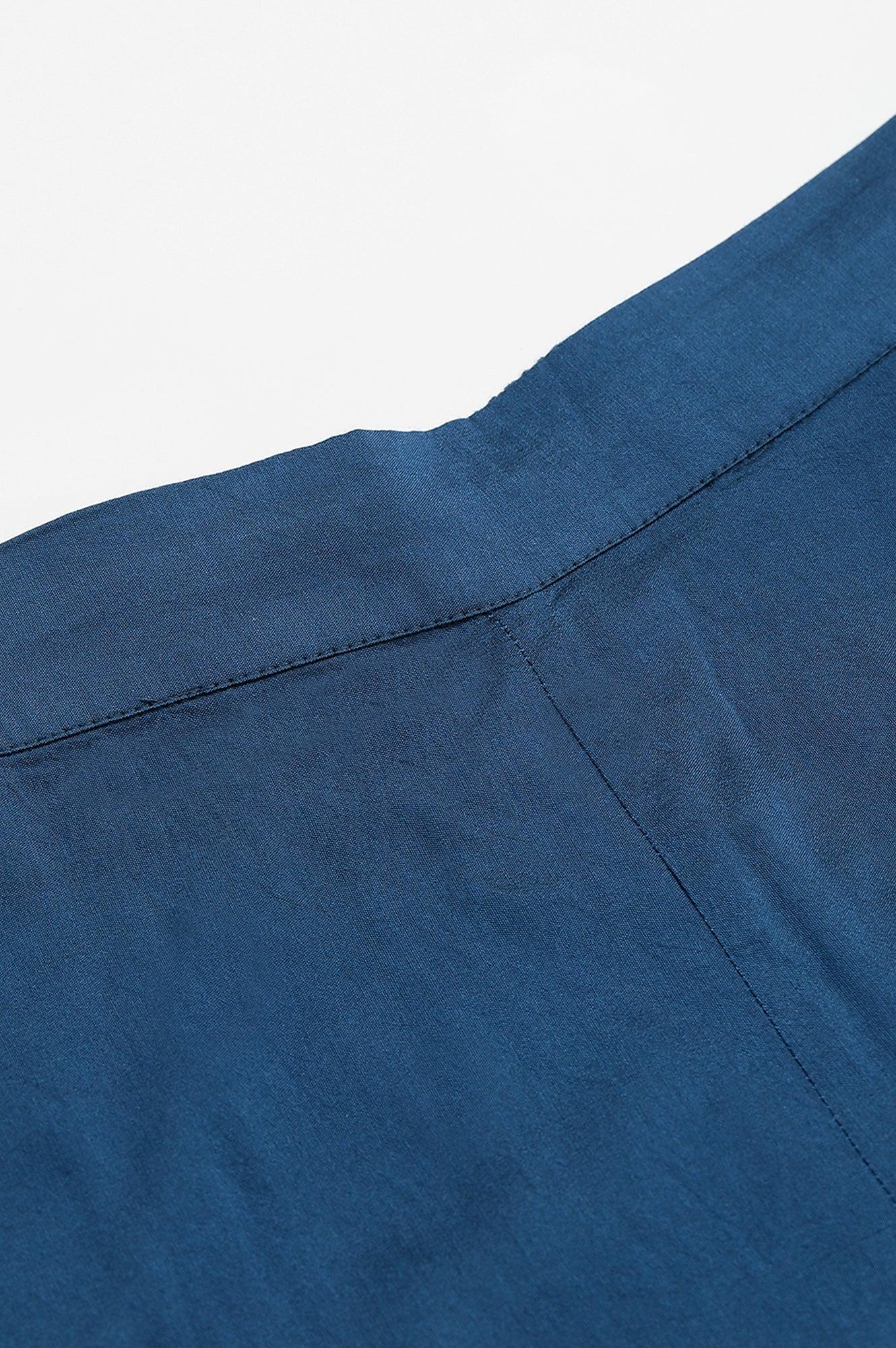 Persian Blue Straight Parallel Pants - wforwoman