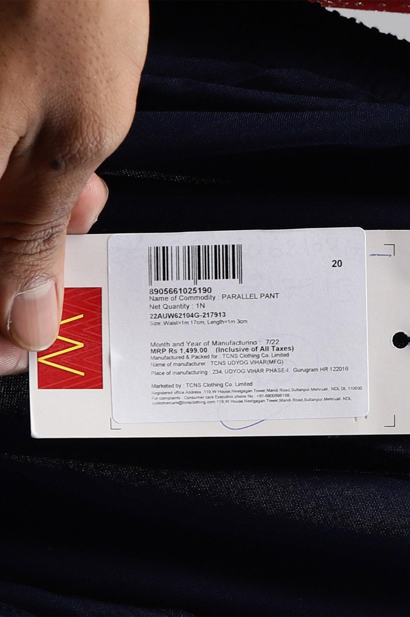 Plus Size Dark Blue Rayon Straight Parallel Pants - wforwoman