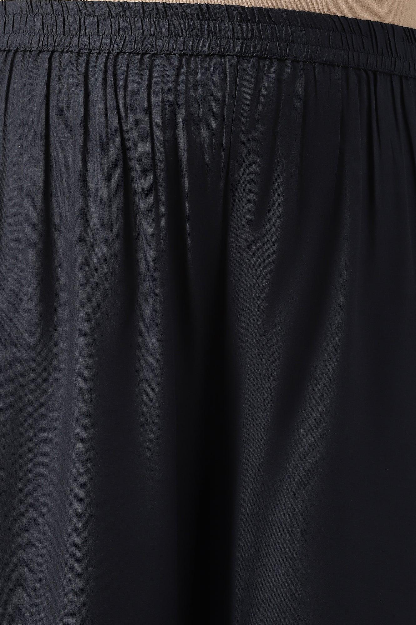 Plus Size White And Deep Blue Ombre kurta With Printed Gillet And Parallel Pants - wforwoman