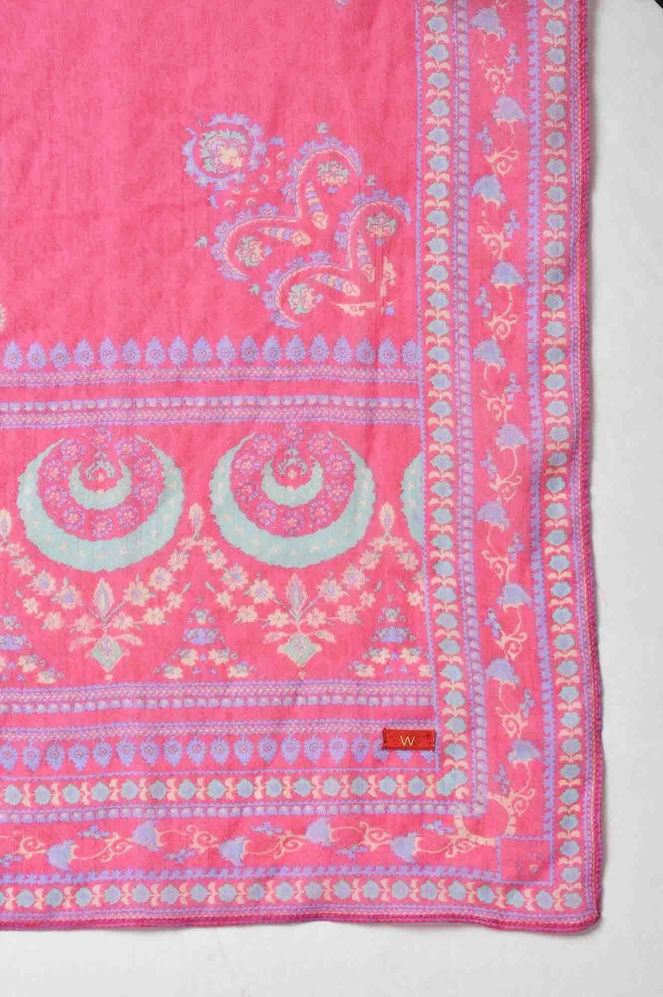 Dark Green Embroidered kurta With Parallel Pants And Pink Printed Dupatta - wforwoman