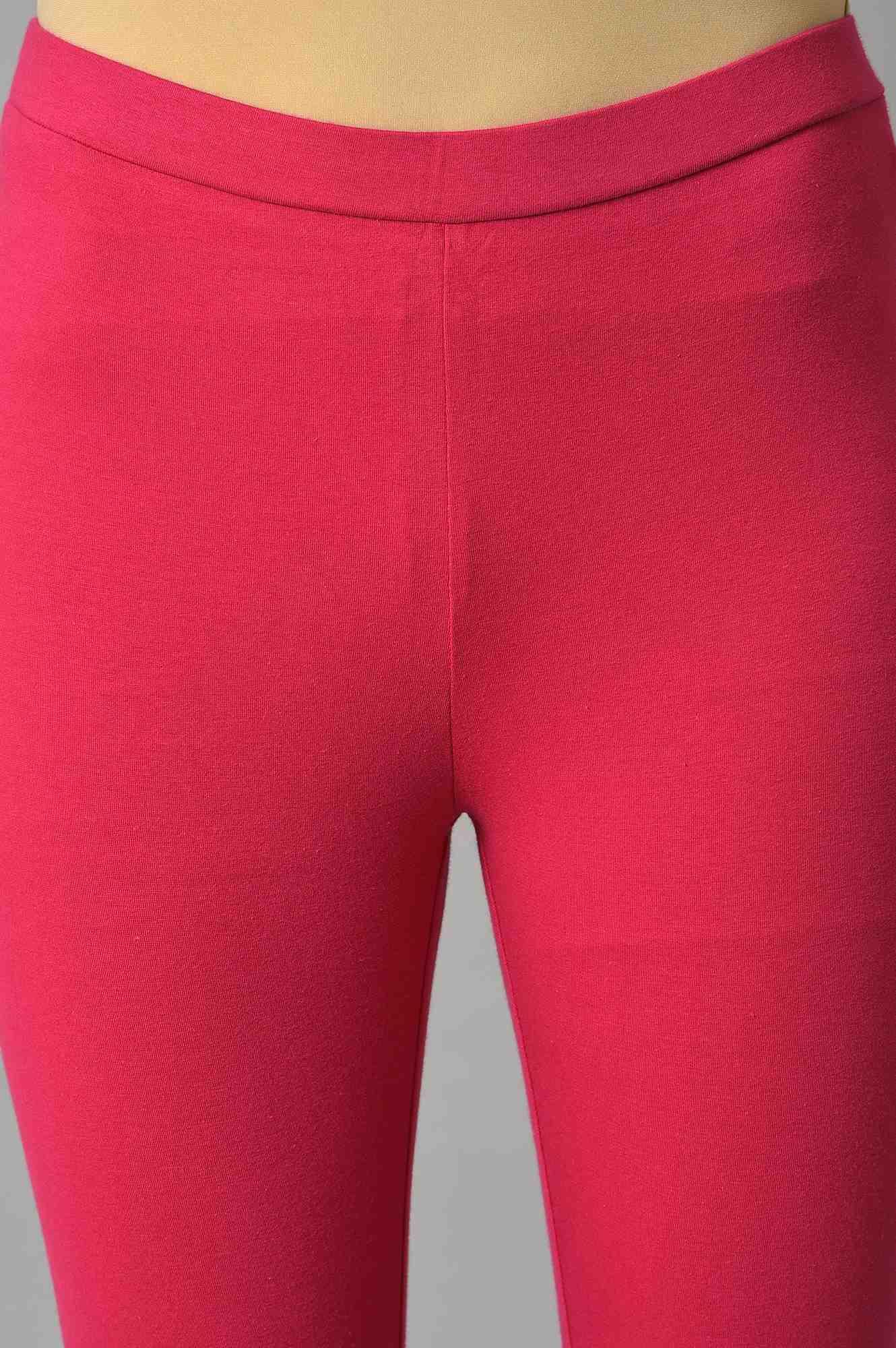 Dark Green Embroidered Festive kurta With Pink Tights - wforwoman