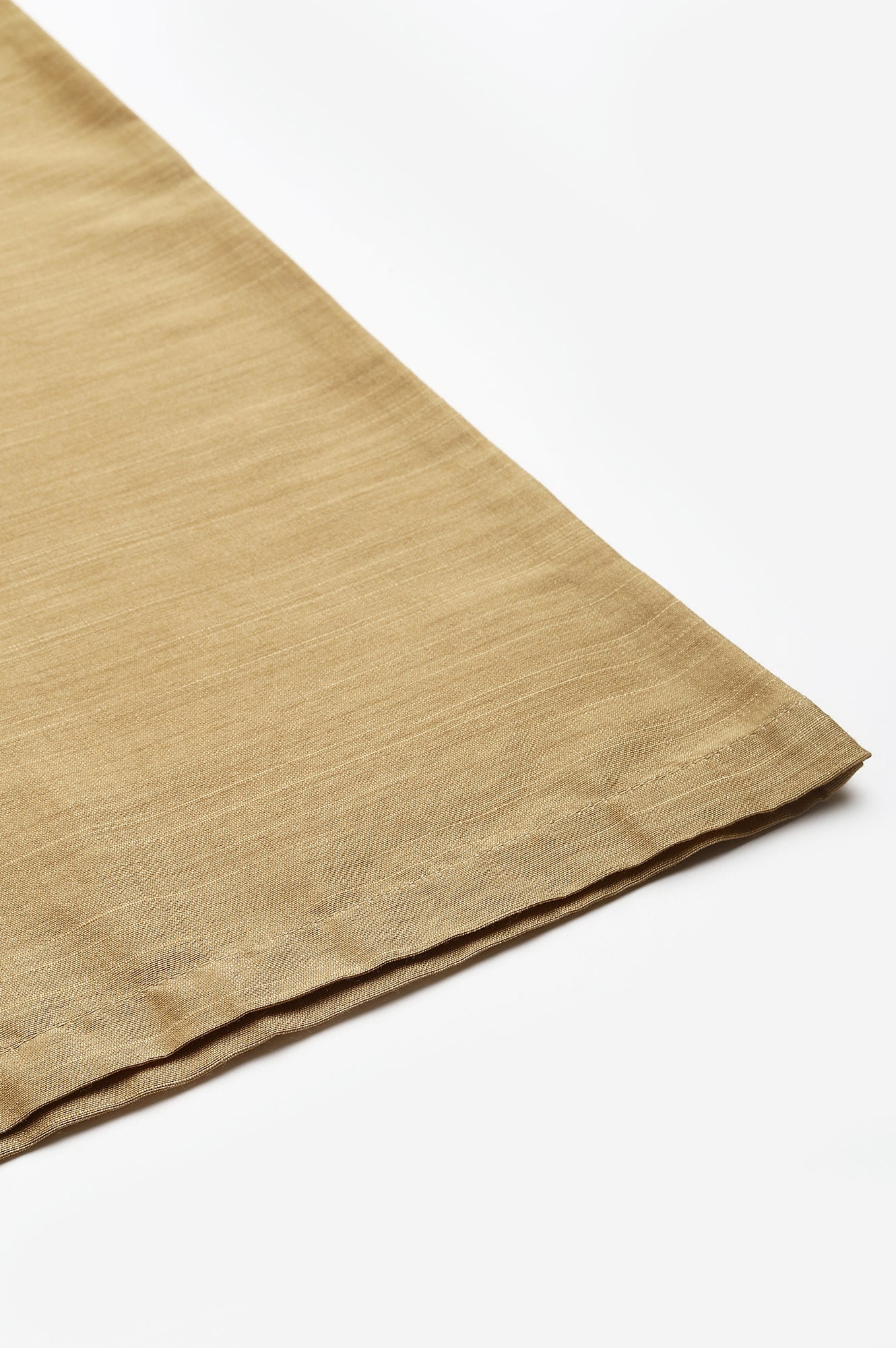 Gold Solid Plain Straight Woven Parallel Pant