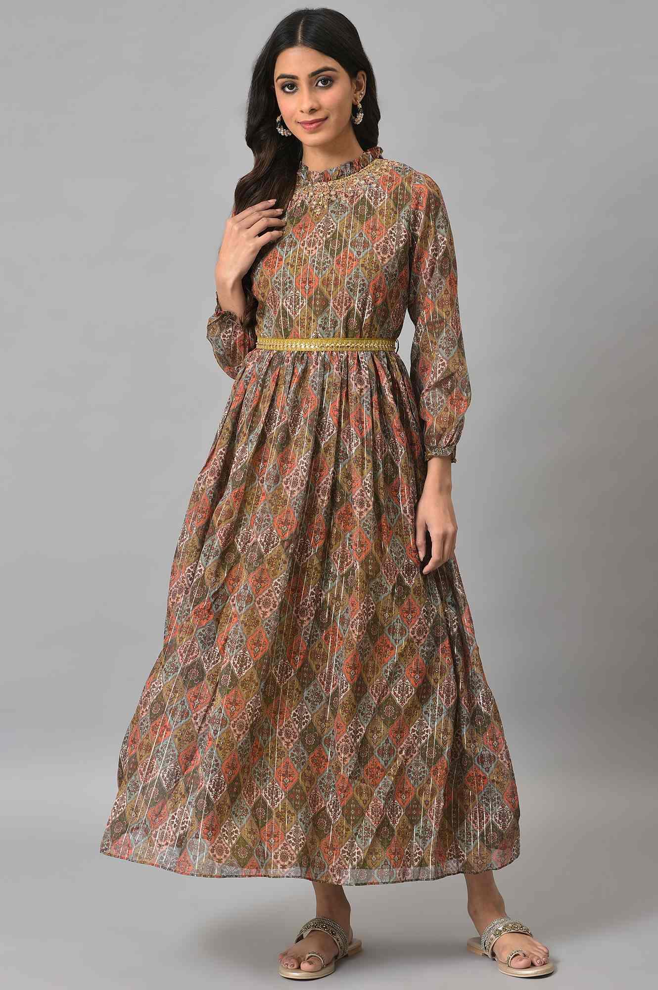 Dark Yellow Victorian Dress - wforwoman