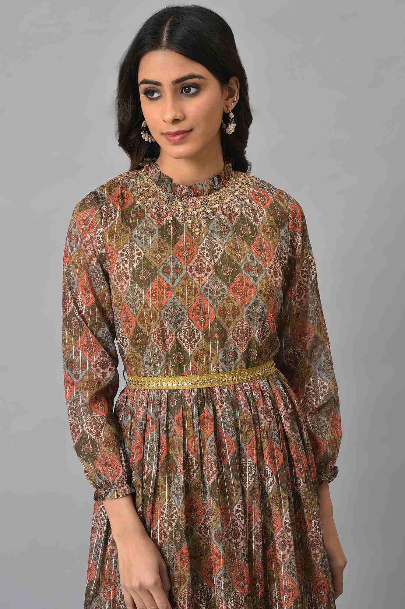 Dark Yellow Victorian Dress - wforwoman