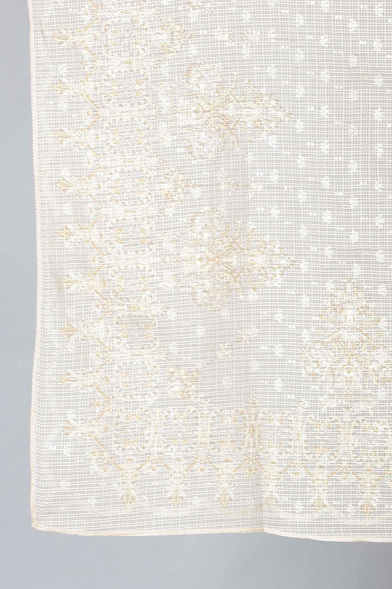 Ecru And Beige Heavy Festive kurta With Parallel Pants And Dupatta - wforwoman