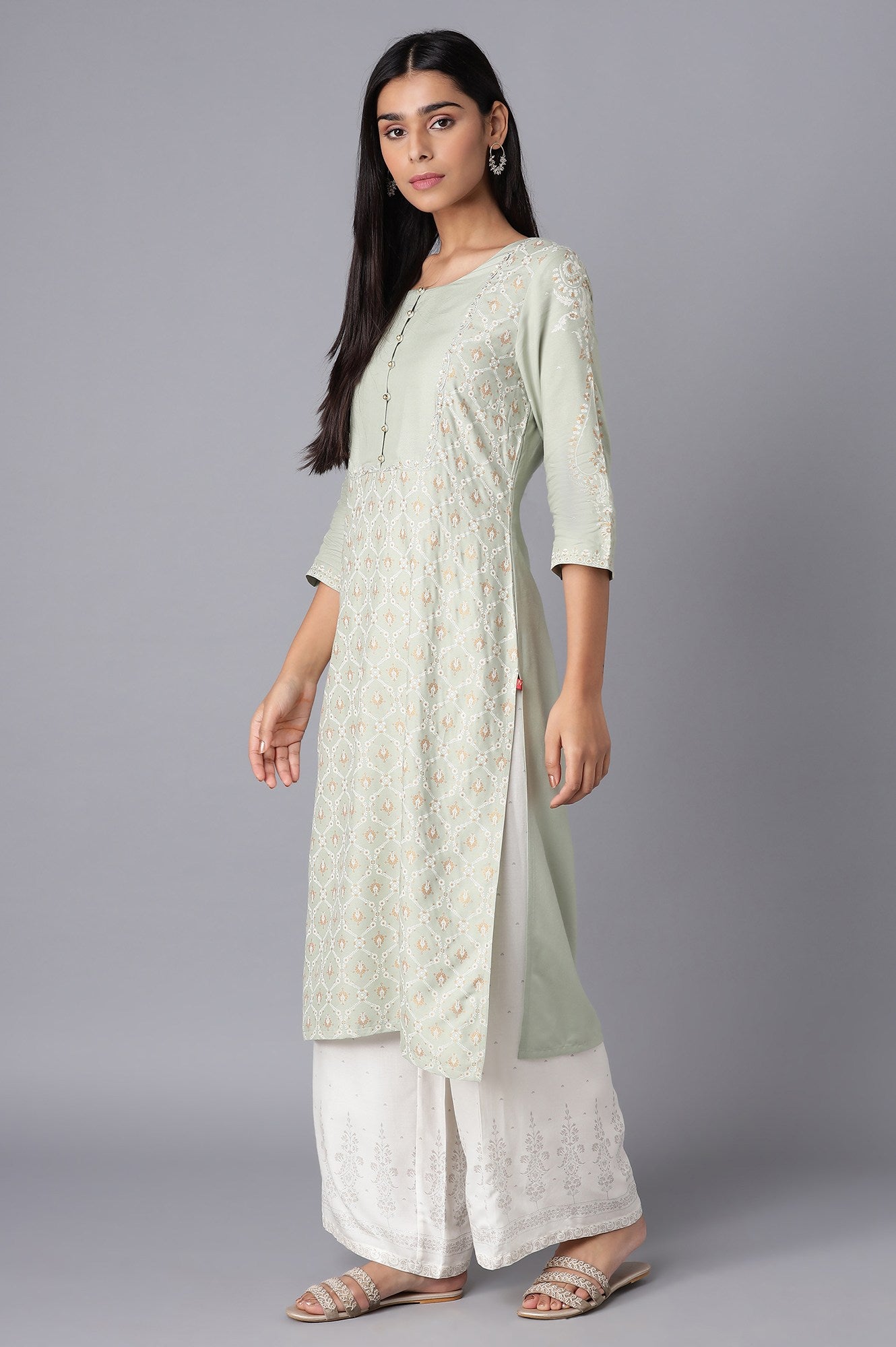 Dark Pink Printed kurta