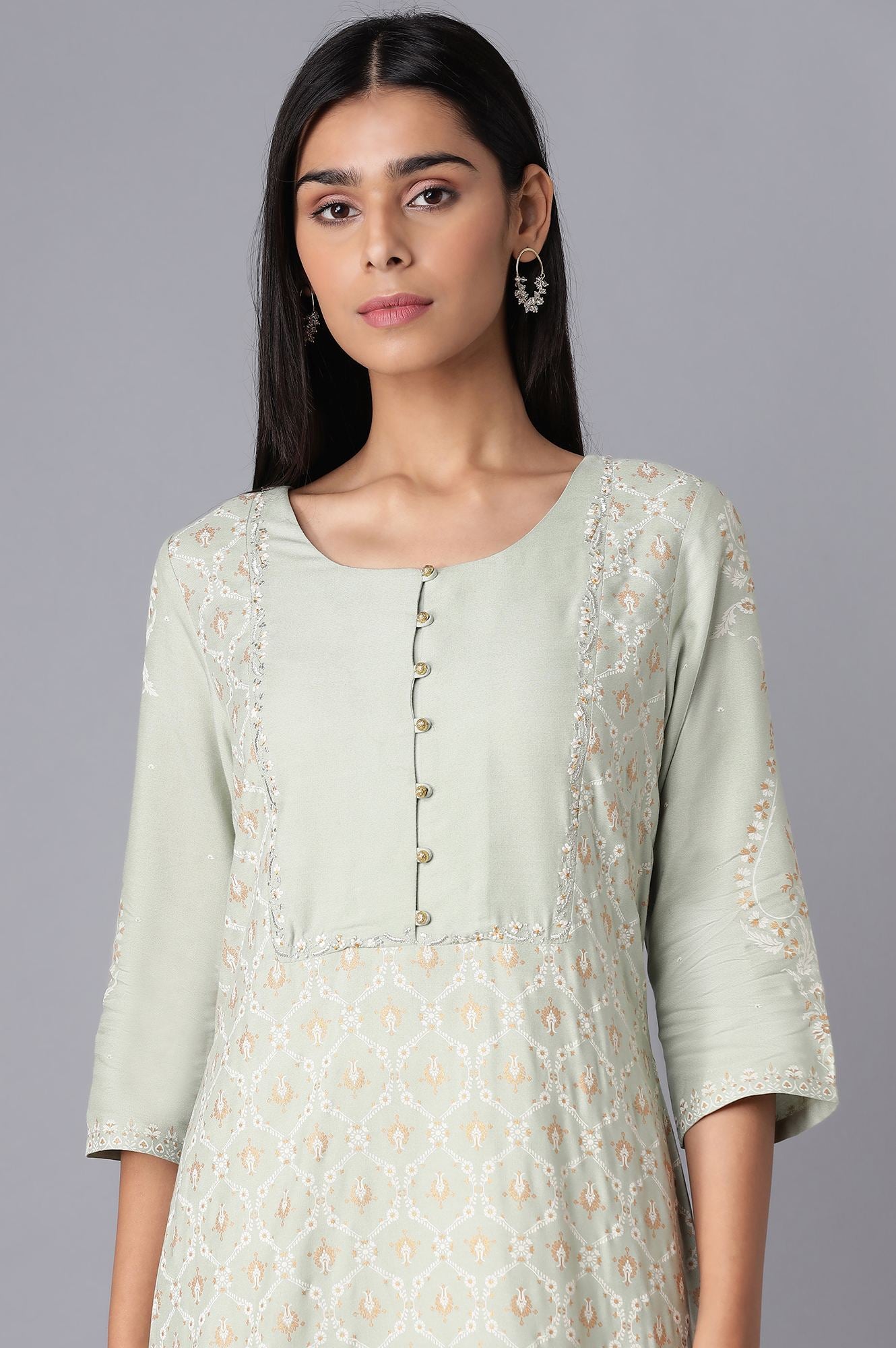 Dark Pink Printed kurta