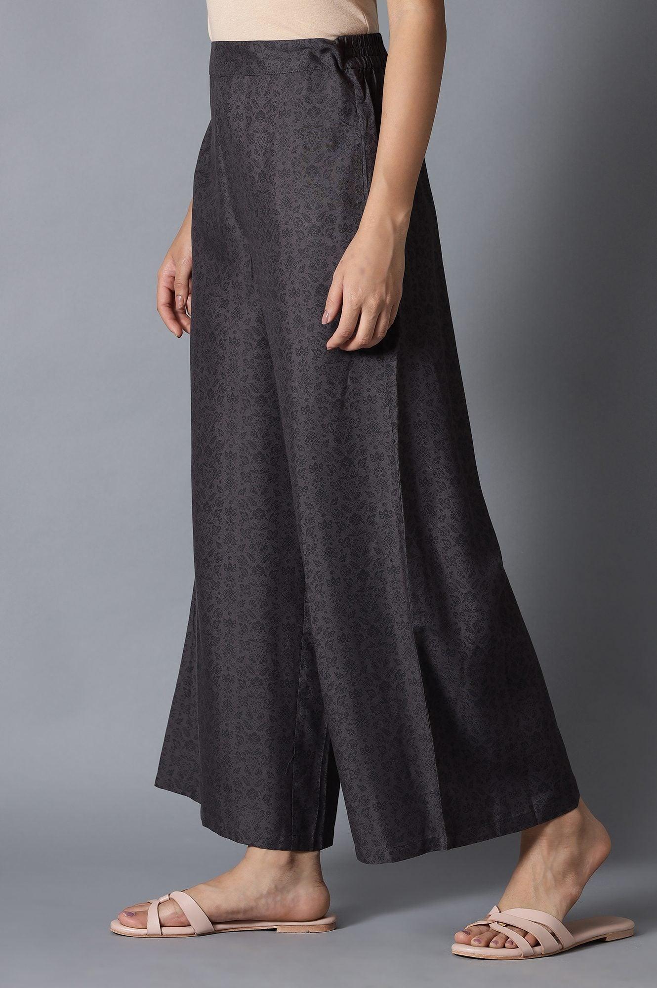 Black Pleated Parallel Pants - wforwoman