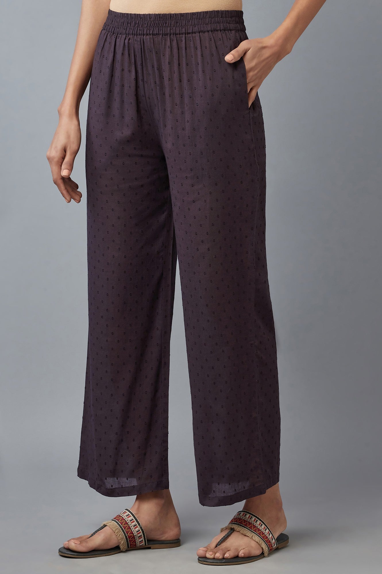 Dark Brown Printed Coins Rayon A-Line Kurta and Parallel Pant Set