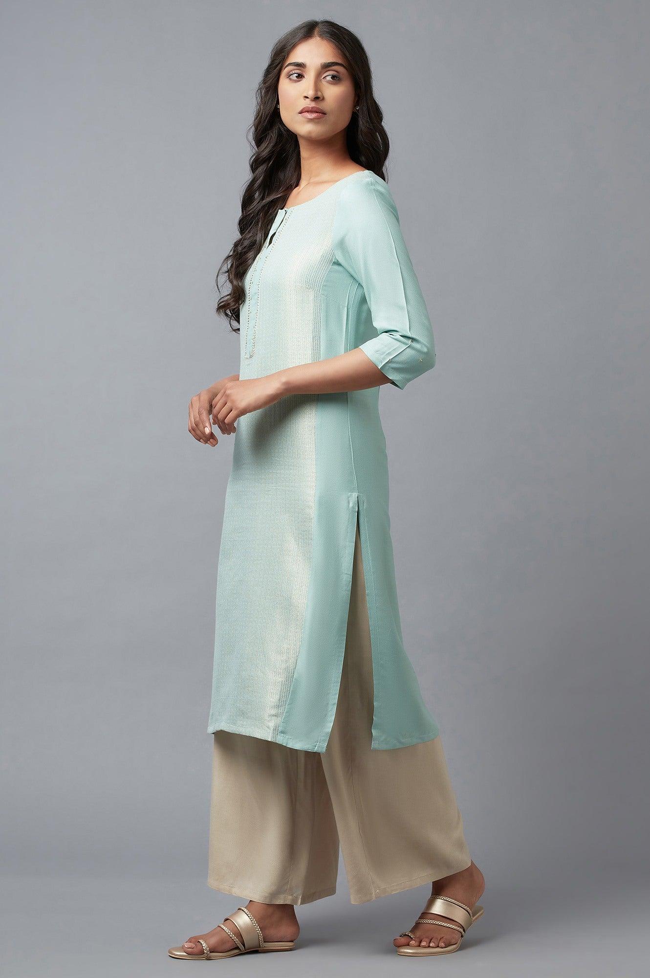 Beige Straight Silhouette Flared Pants - wforwoman