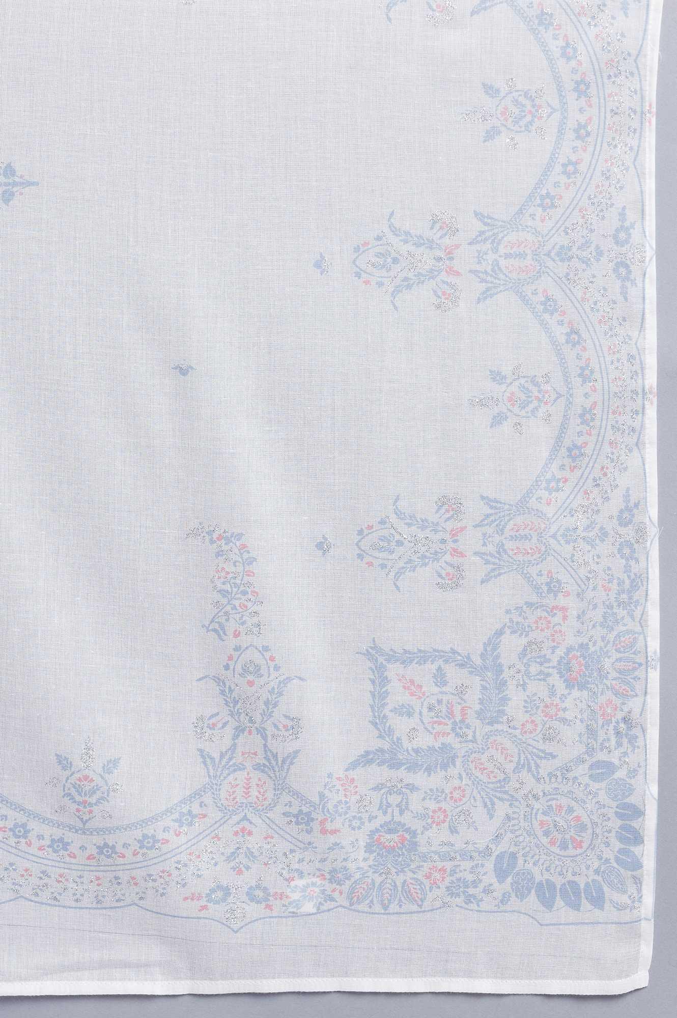 Light Blue Embroidered kurta with Salwar and Dupatta - wforwoman