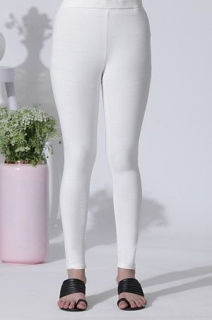 White & Grey Printed Cotton Dress And Tights Set