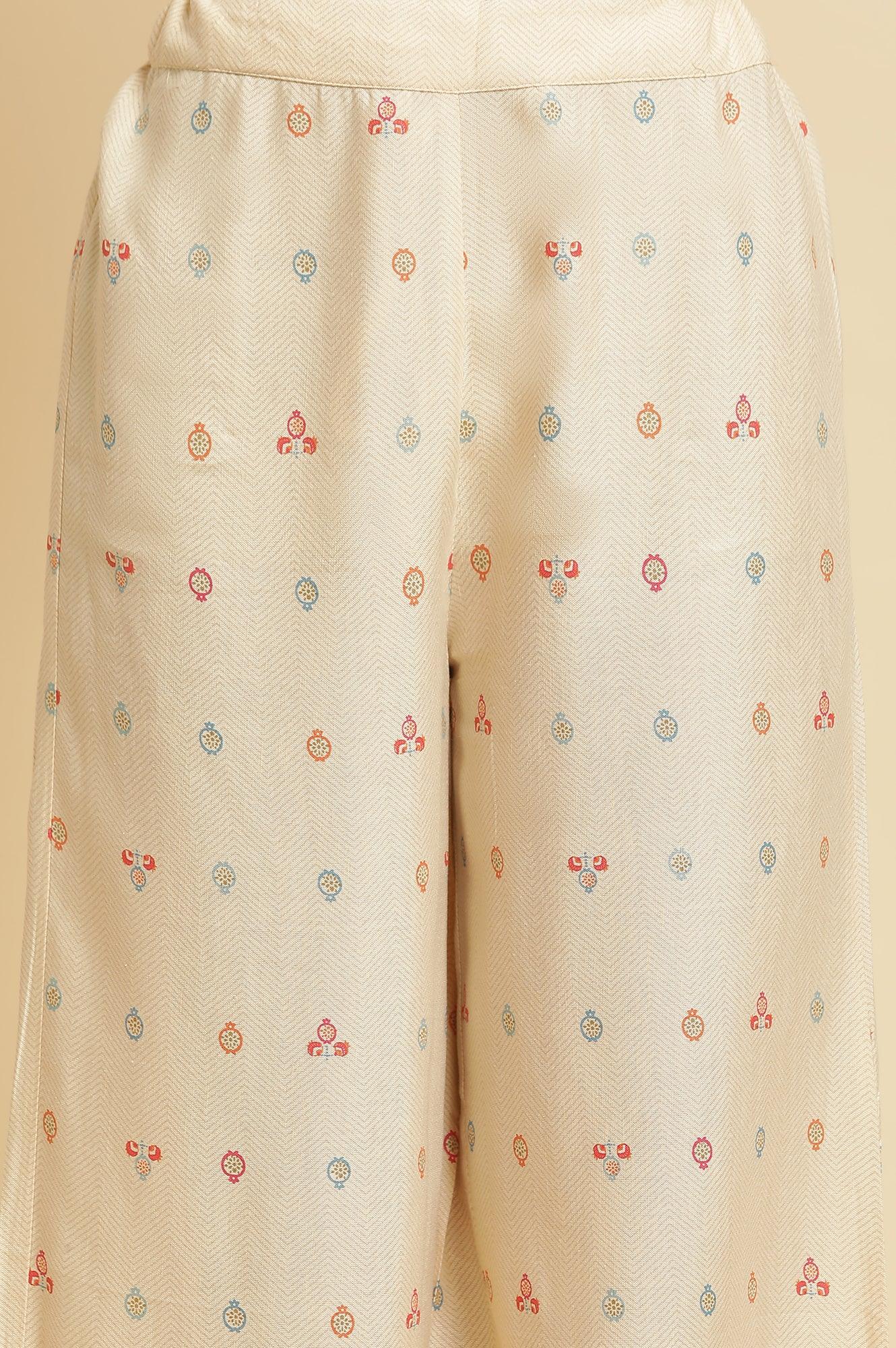 Multi-Coloured Kurta & Parallel Pants Set - wforwoman