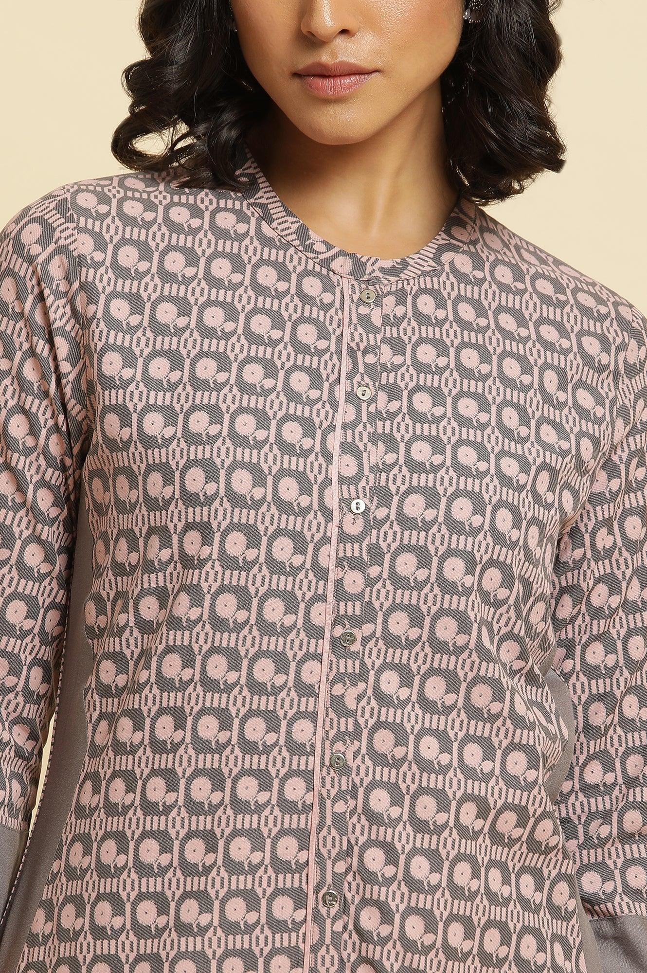 Pink Printed Kurta & Pants Set - wforwoman