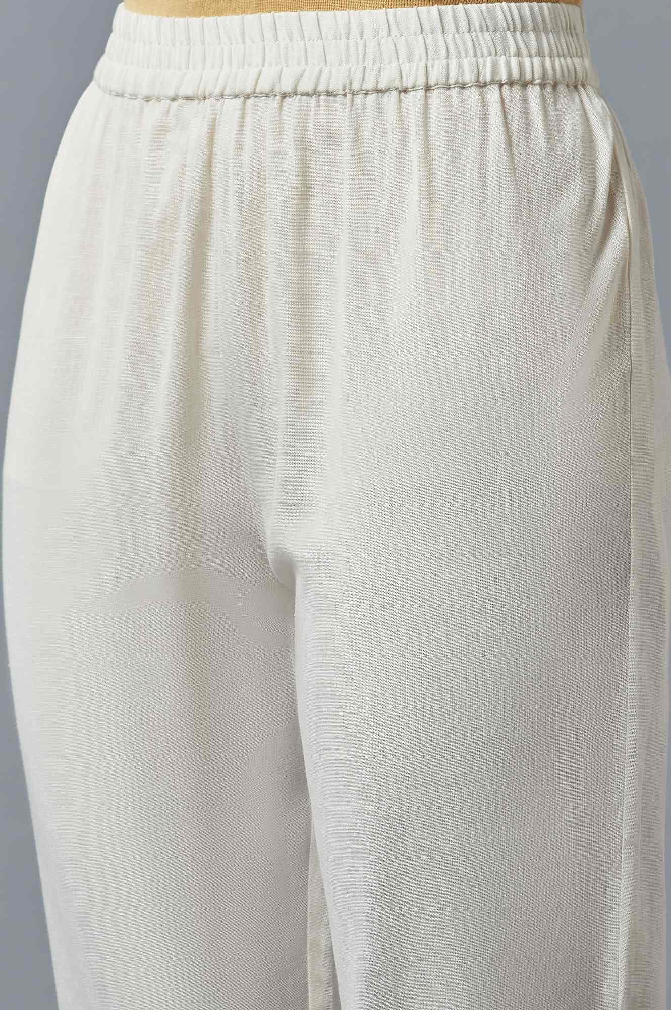 Yellow Dobby Straight kurta With Ecru Slim Pants And Dupatta - wforwoman