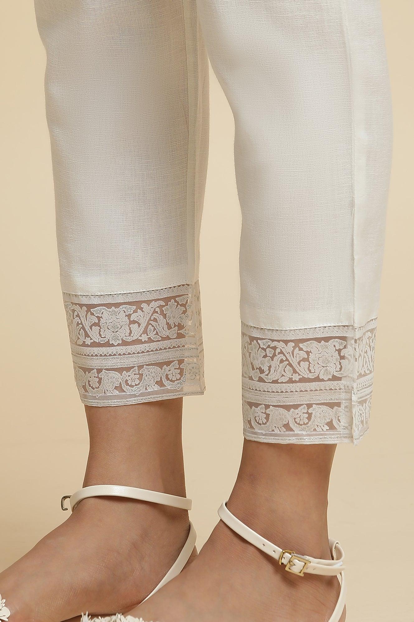 Blue Printed Kota Kurta & Pants Set - wforwoman