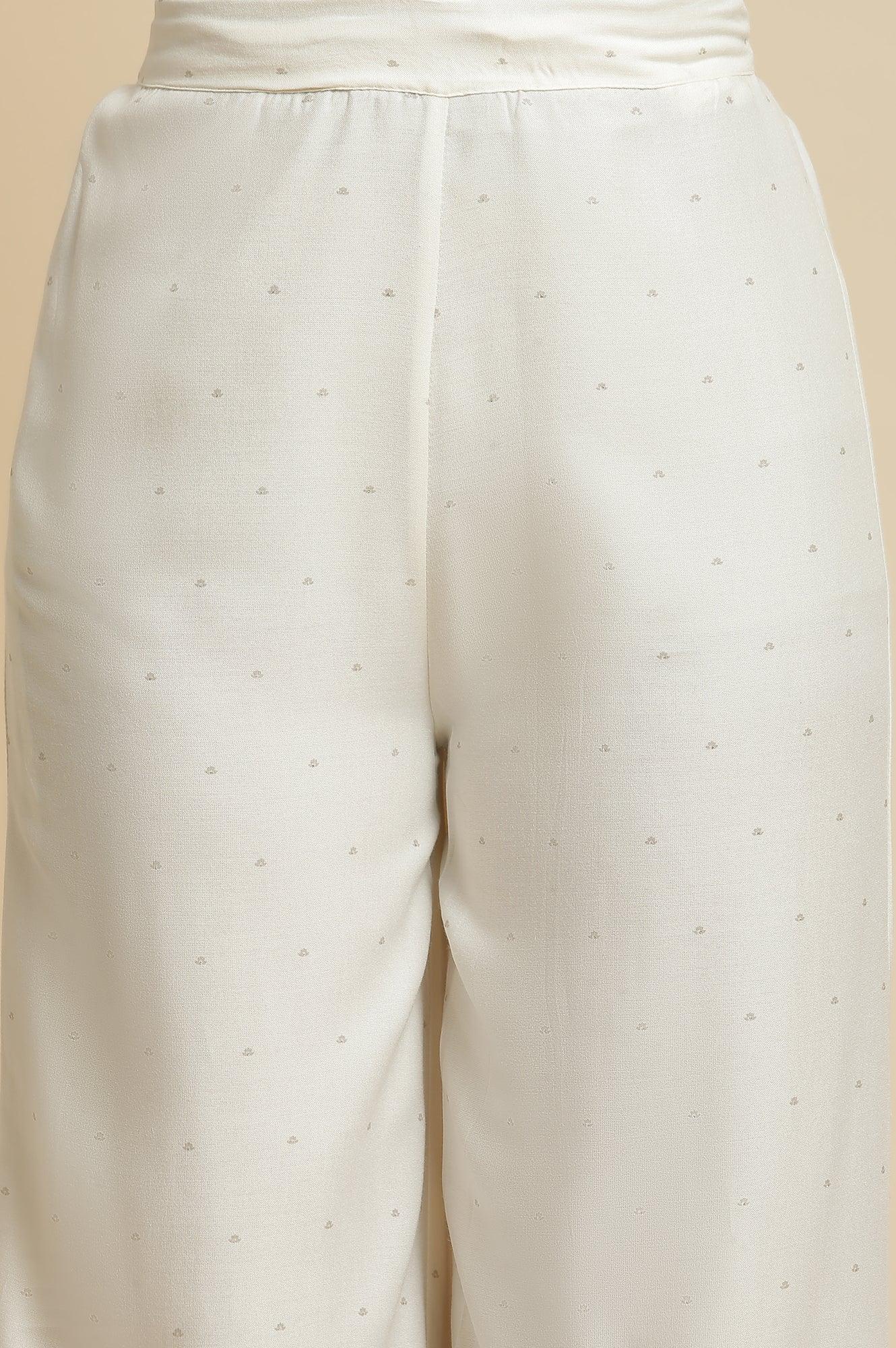Grey Embroidered Kurta & Parallel Pants Set - wforwoman