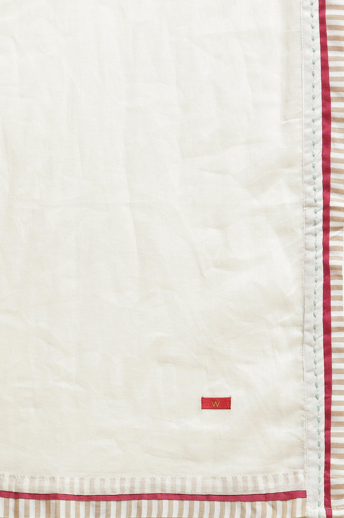 Light Blue Printed Kurta, Parallel Pants & Dupatta - wforwoman