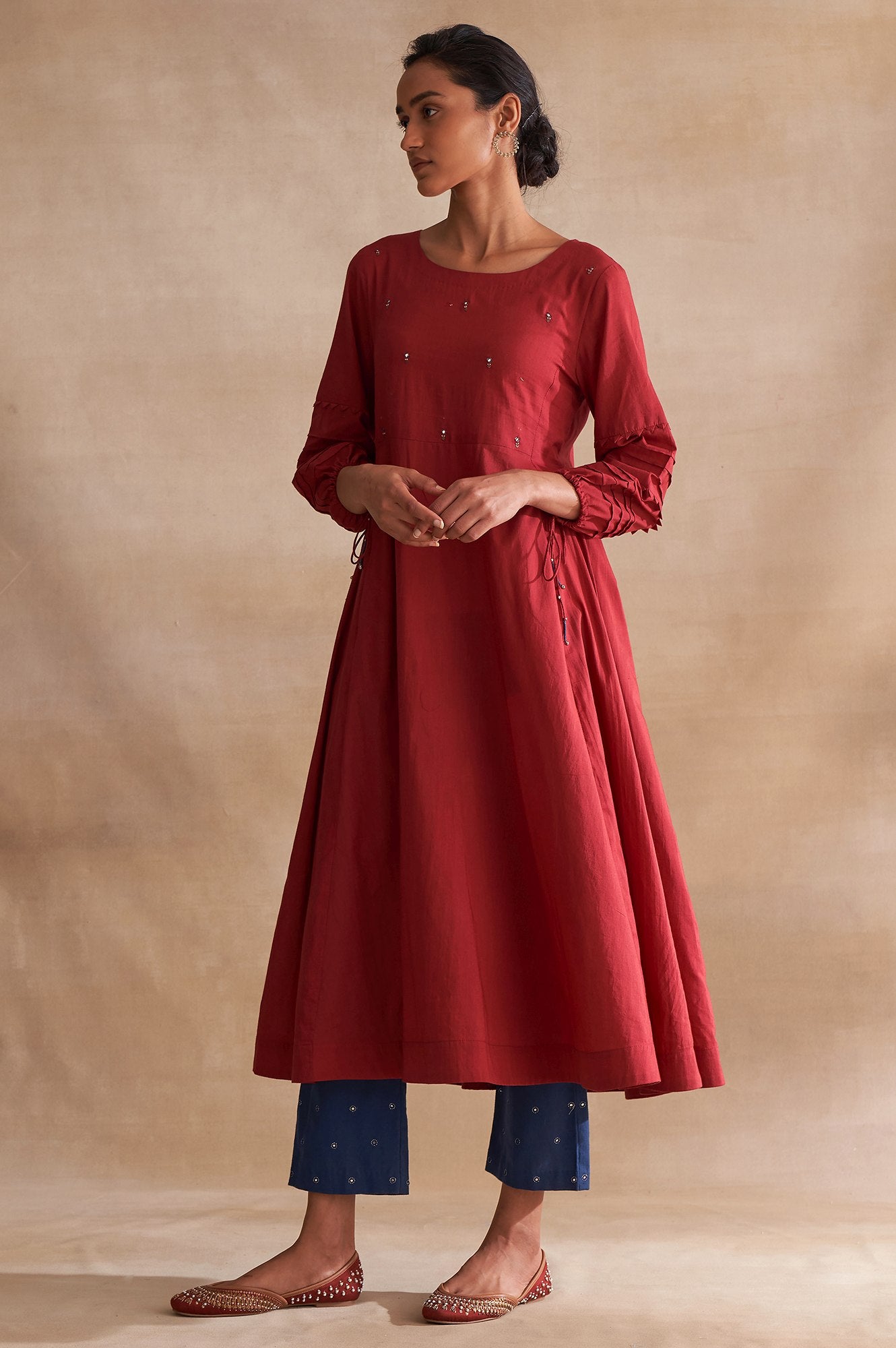 Folksong By W Red Longline Voile kurta