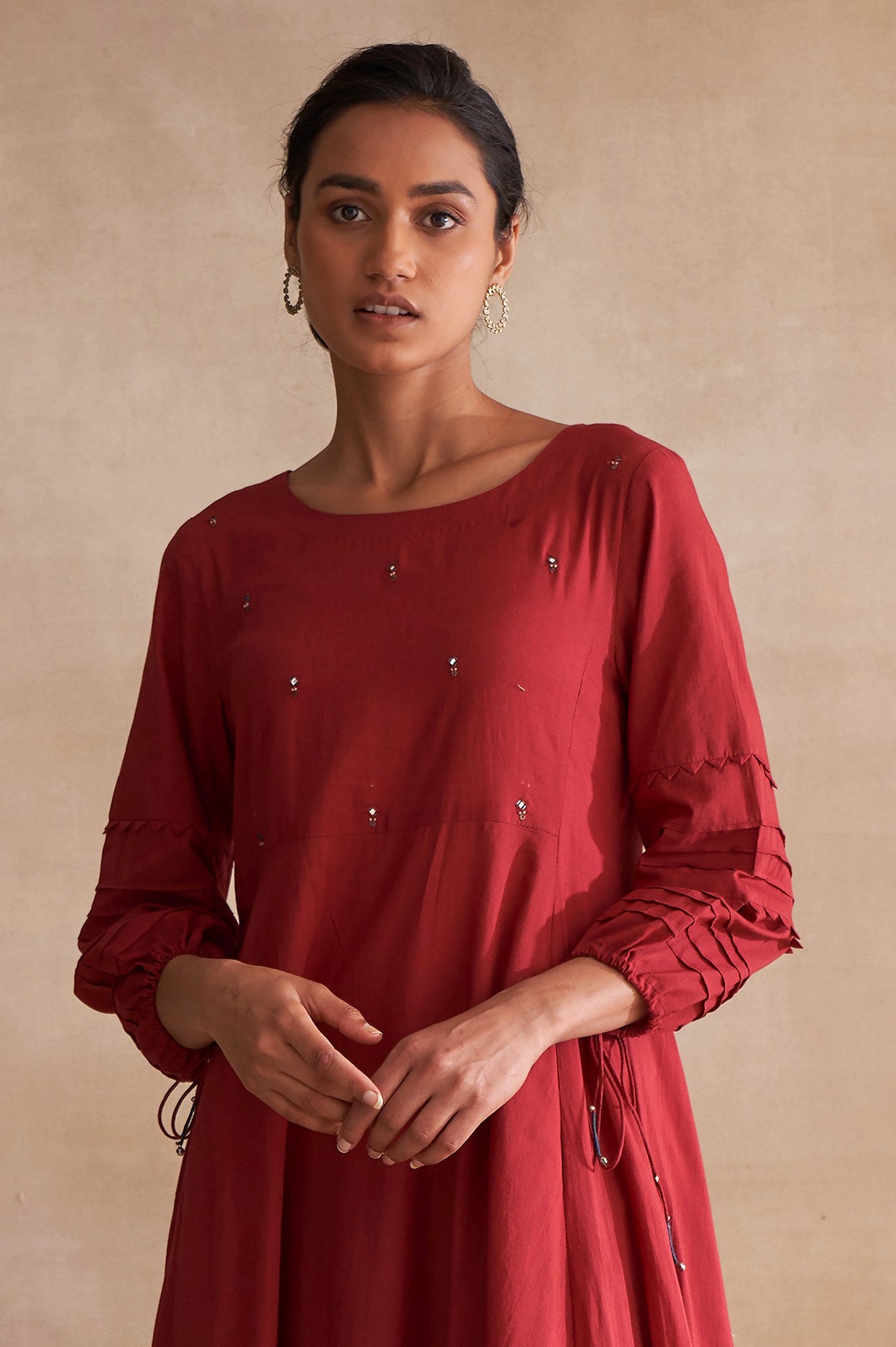Folksong By W Red Longline Voile kurta