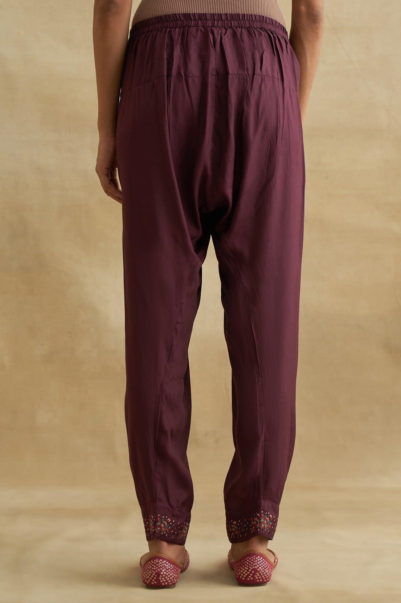 Purple Solid Salwar - wforwoman