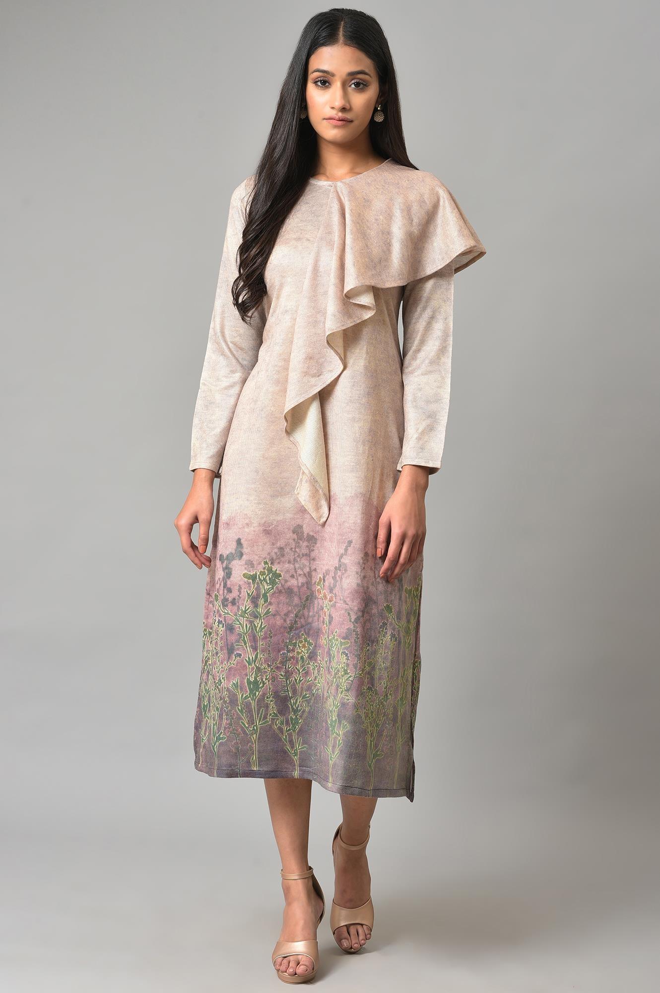 Pink Front Cascade Western Dress - wforwoman