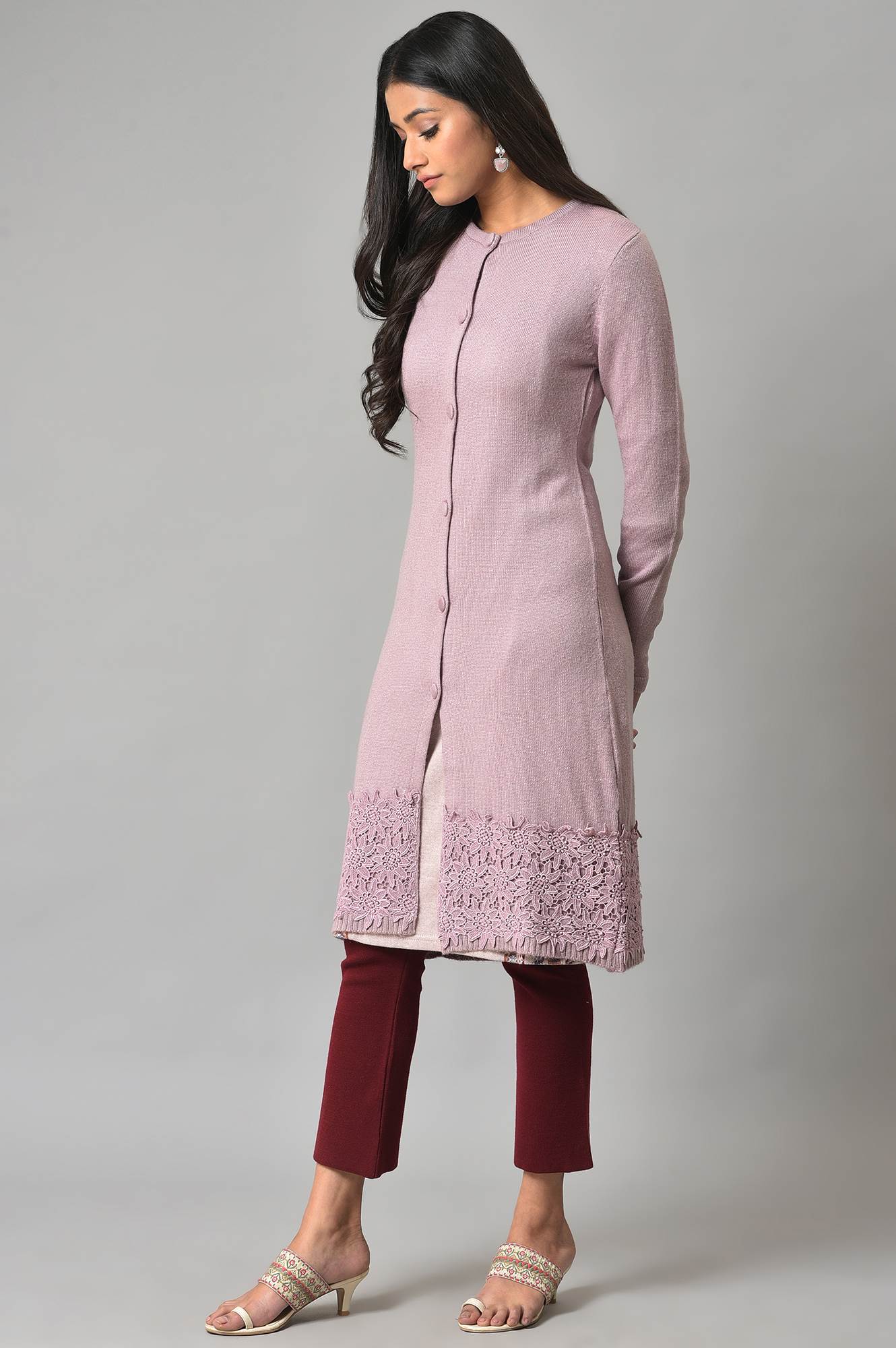 Light Purple Winter Cardigan