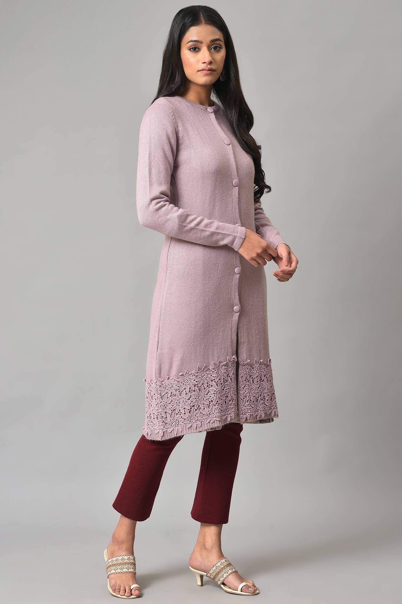 Light Purple Winter Cardigan