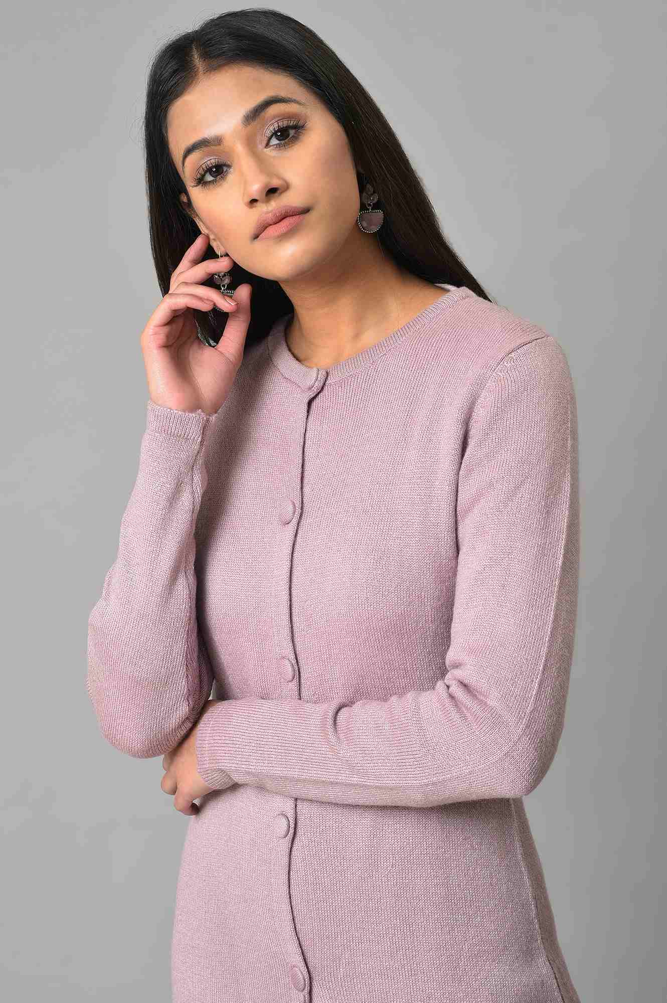 Light Purple Winter Cardigan
