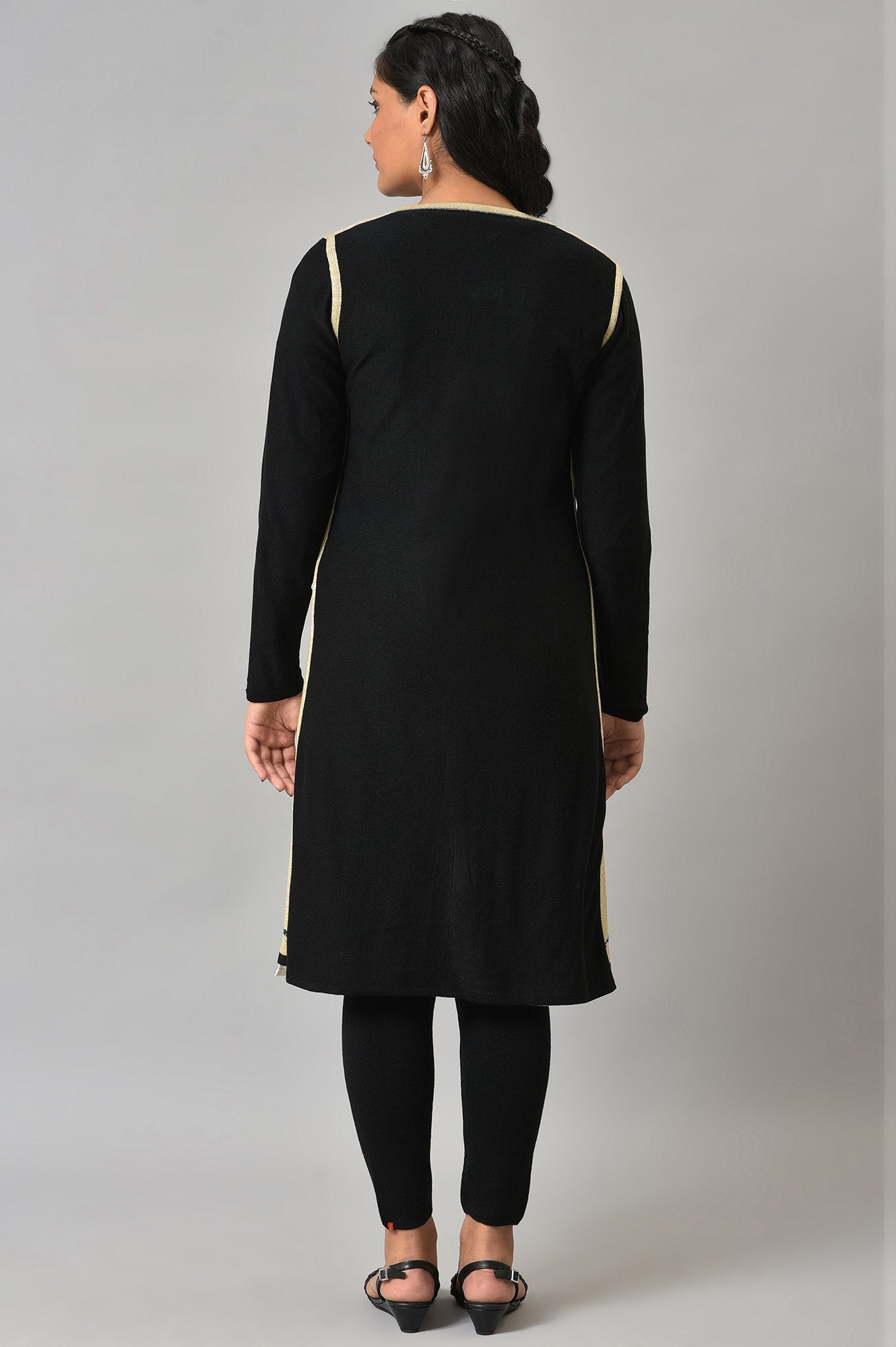 Black Reversible Front Open Women Cardigan