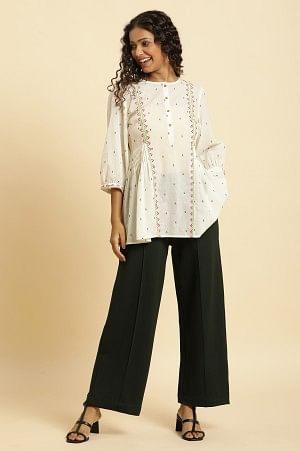 Green Pin Tuck Trouser Pants - wforwoman