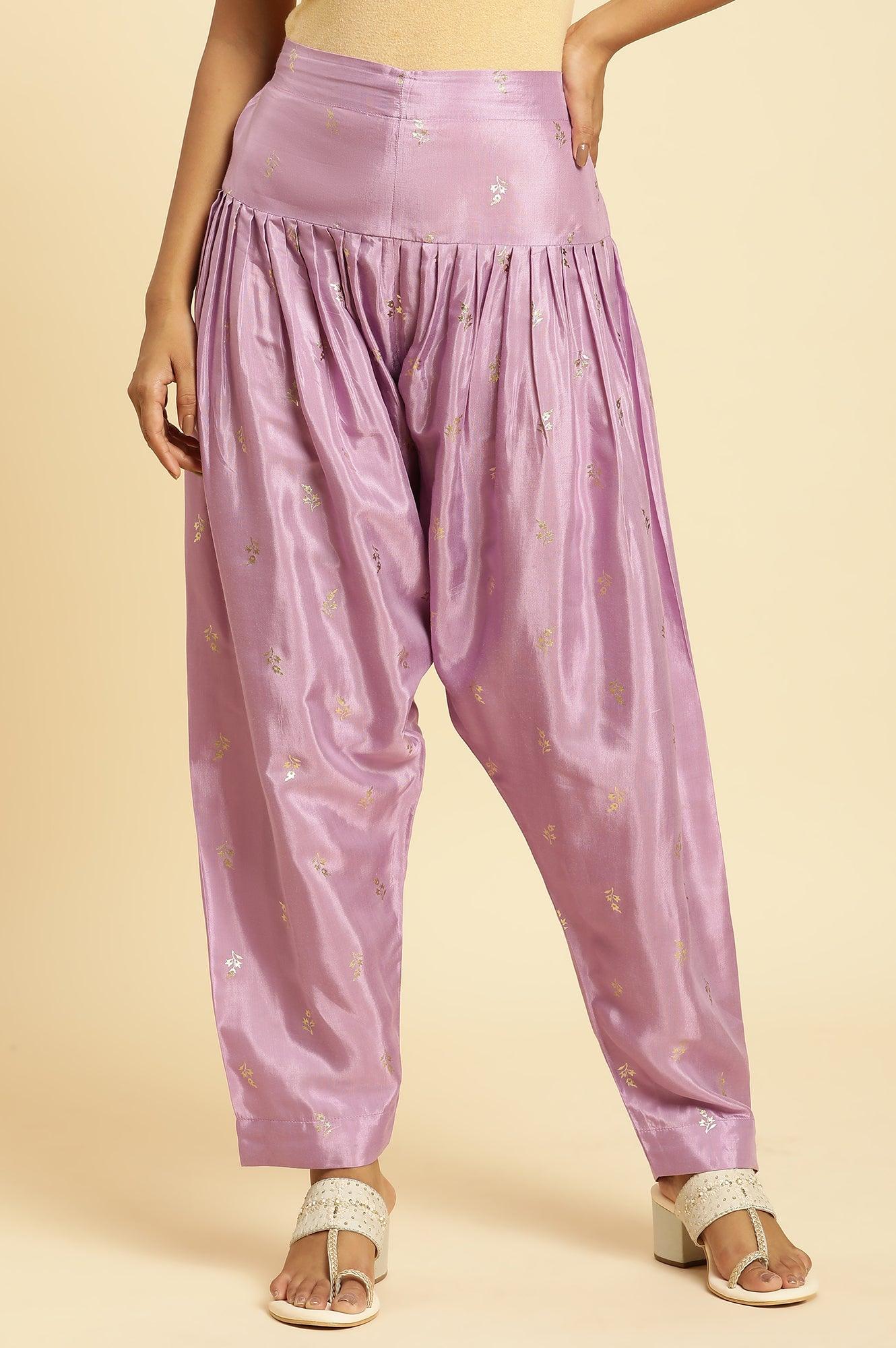 Light Purple Gathered Festive Salwar - wforwoman