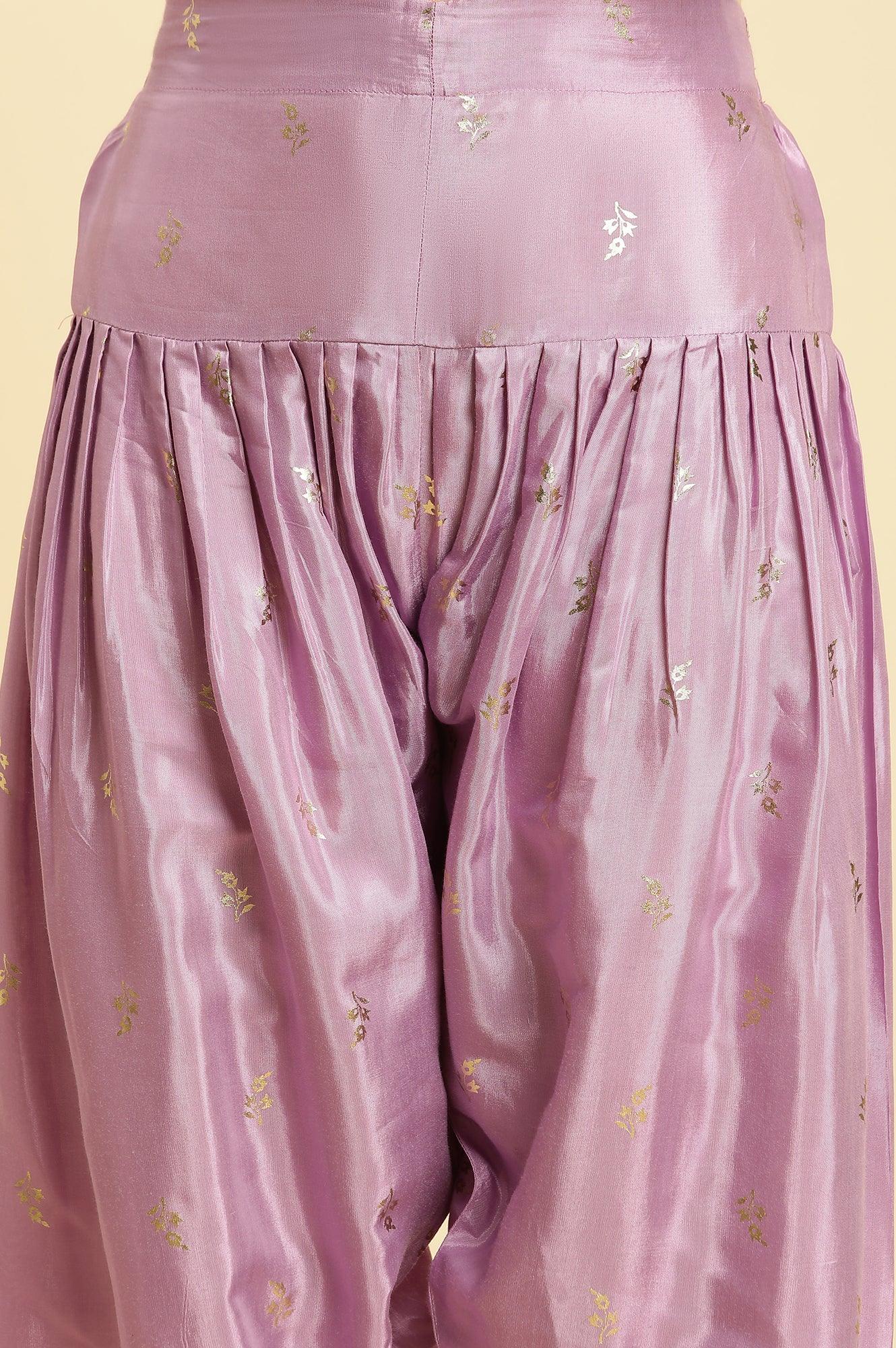 Light Purple Gathered Festive Salwar - wforwoman