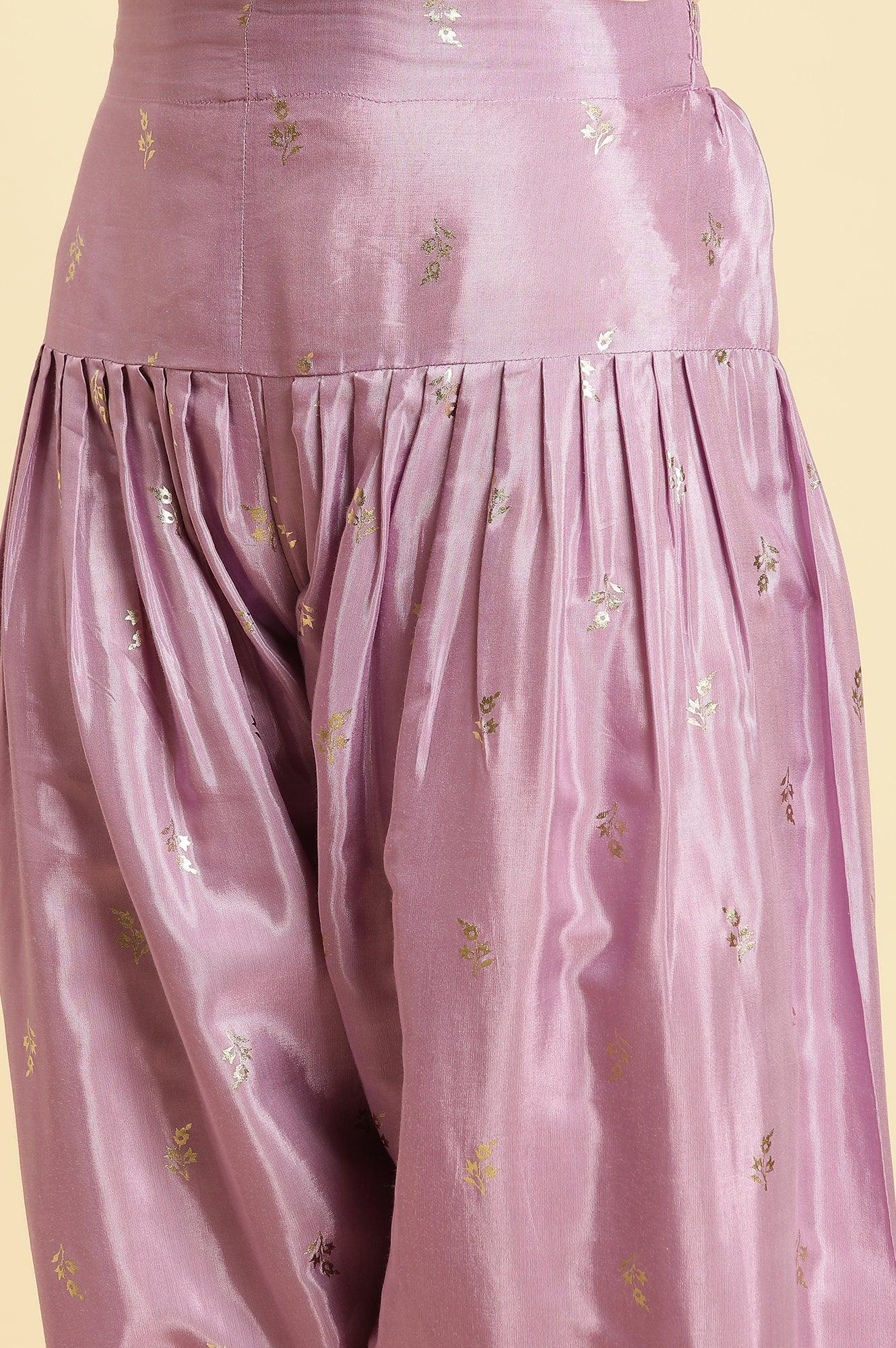 Light Purple Gathered Festive Salwar - wforwoman