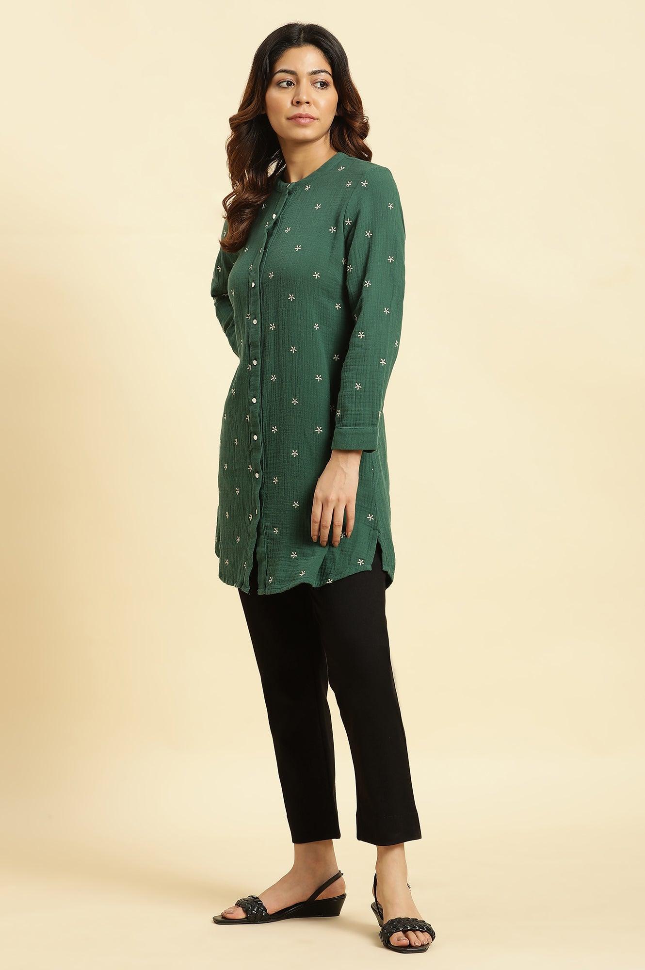 Black Slim Fit Elasticated Western Pants - wforwoman